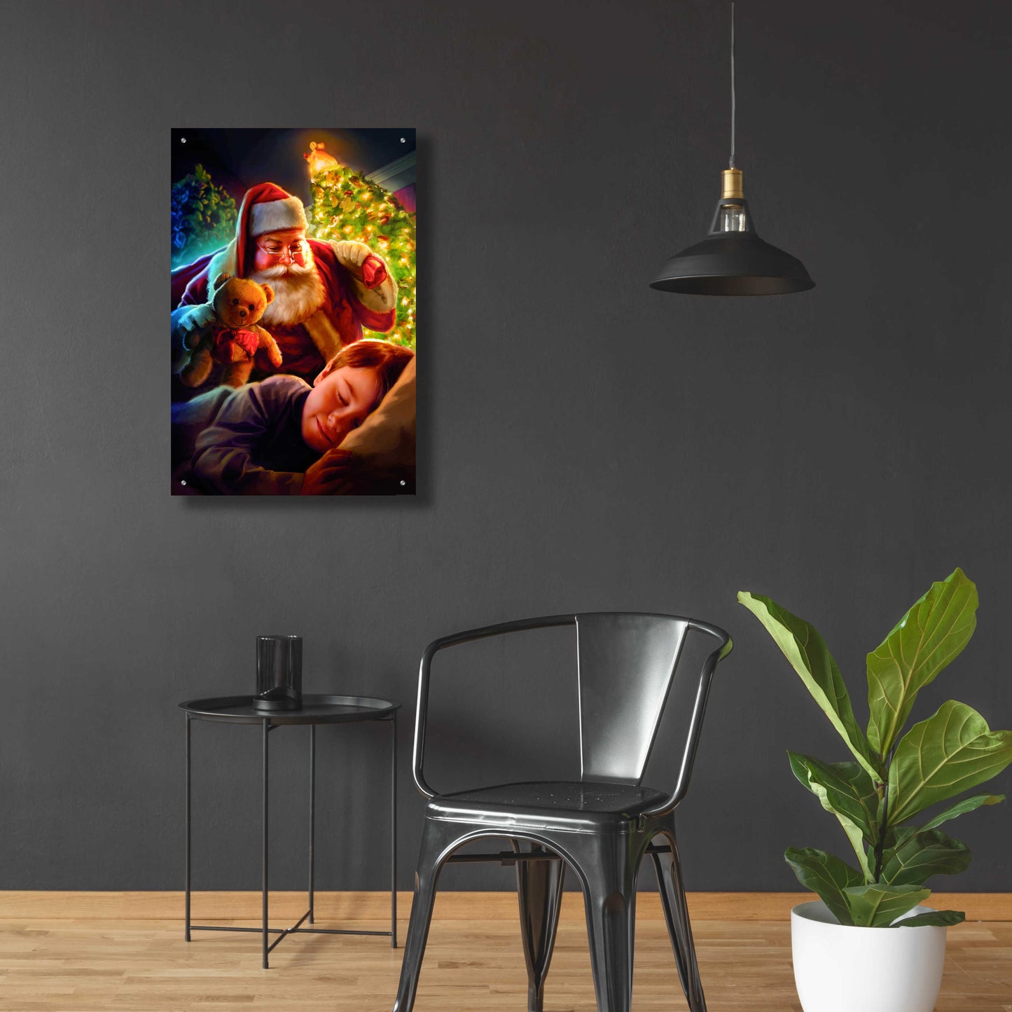 Epic Art 'Santa Teddy Bear' by JJ Brando, Acrylic Glass Wall Art,24x36