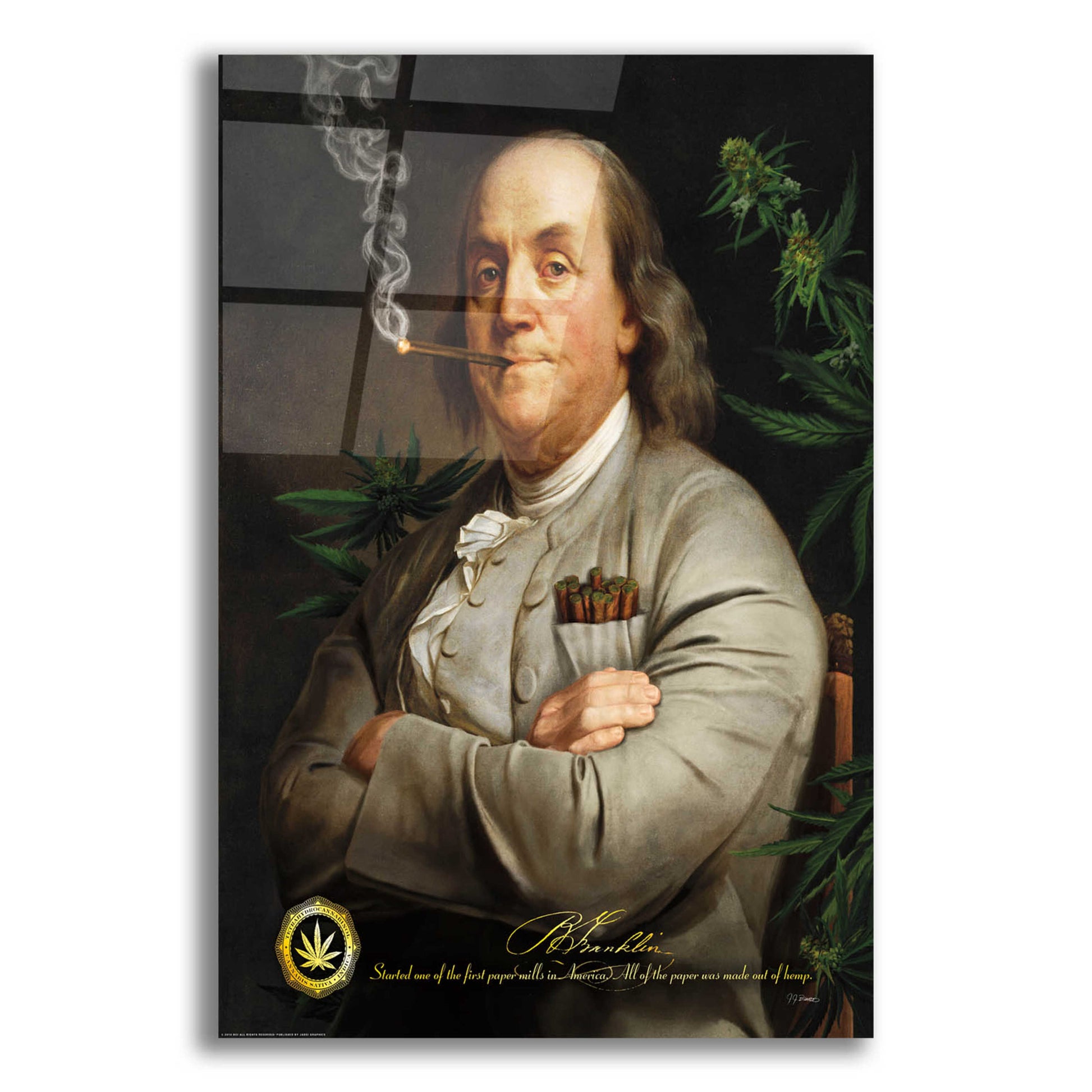 Epic Art 'Ben's Cigar' by JJ Brando, Acrylic Glass Wall Art,12x16
