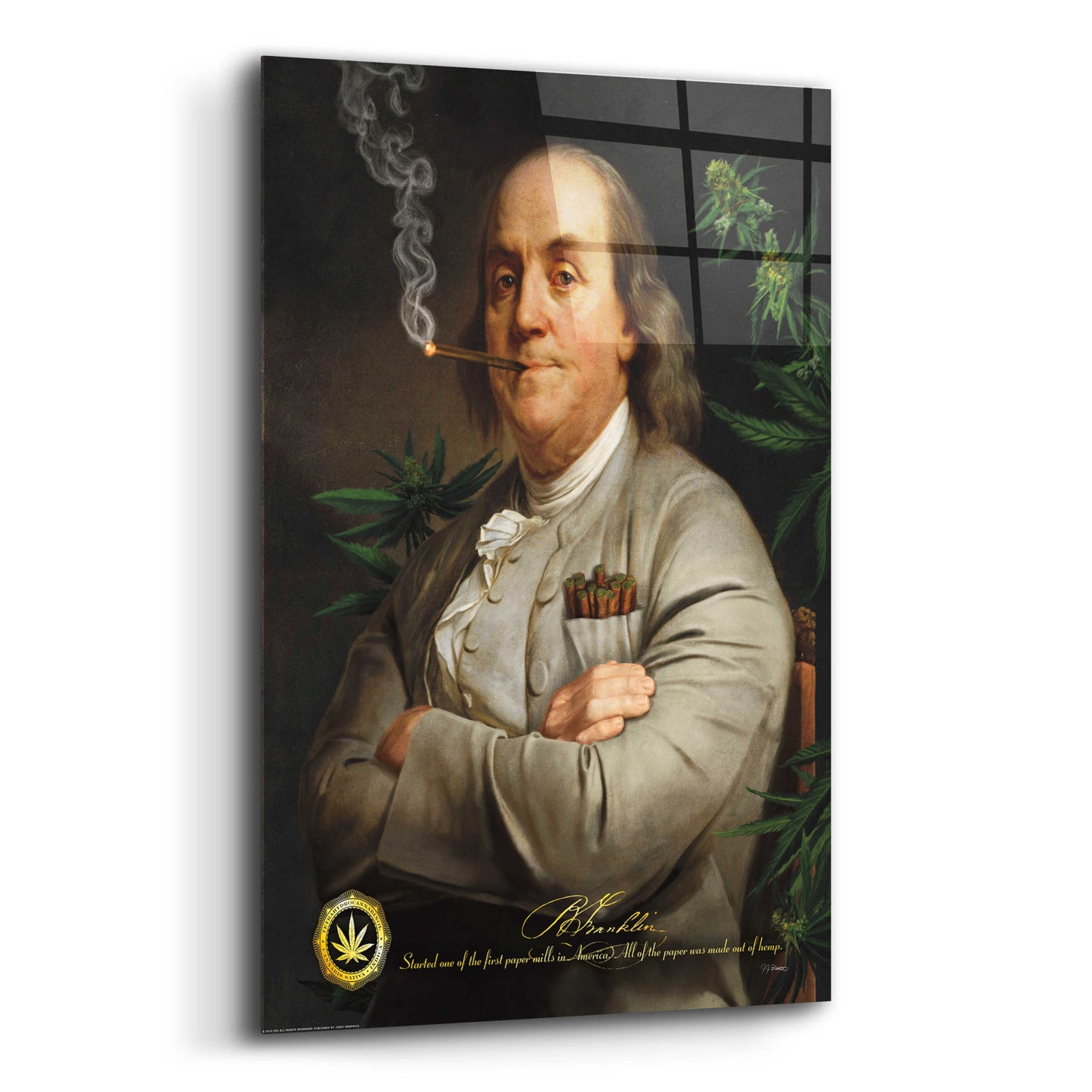 Epic Art 'Ben's Cigar' by JJ Brando, Acrylic Glass Wall Art,16x24