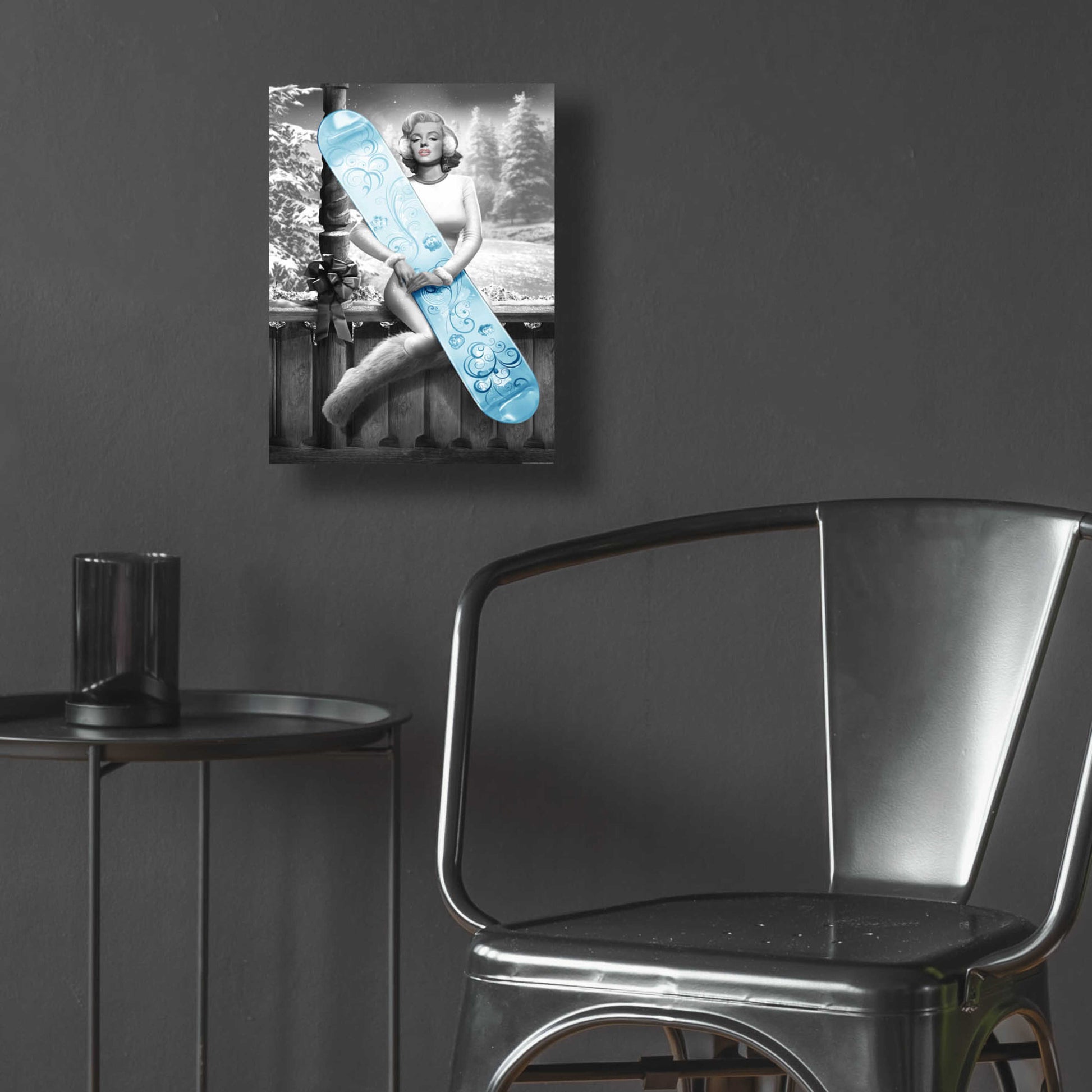 Epic Art 'Marilyn Snowboard' by JJ Brando, Acrylic Glass Wall Art,12x16