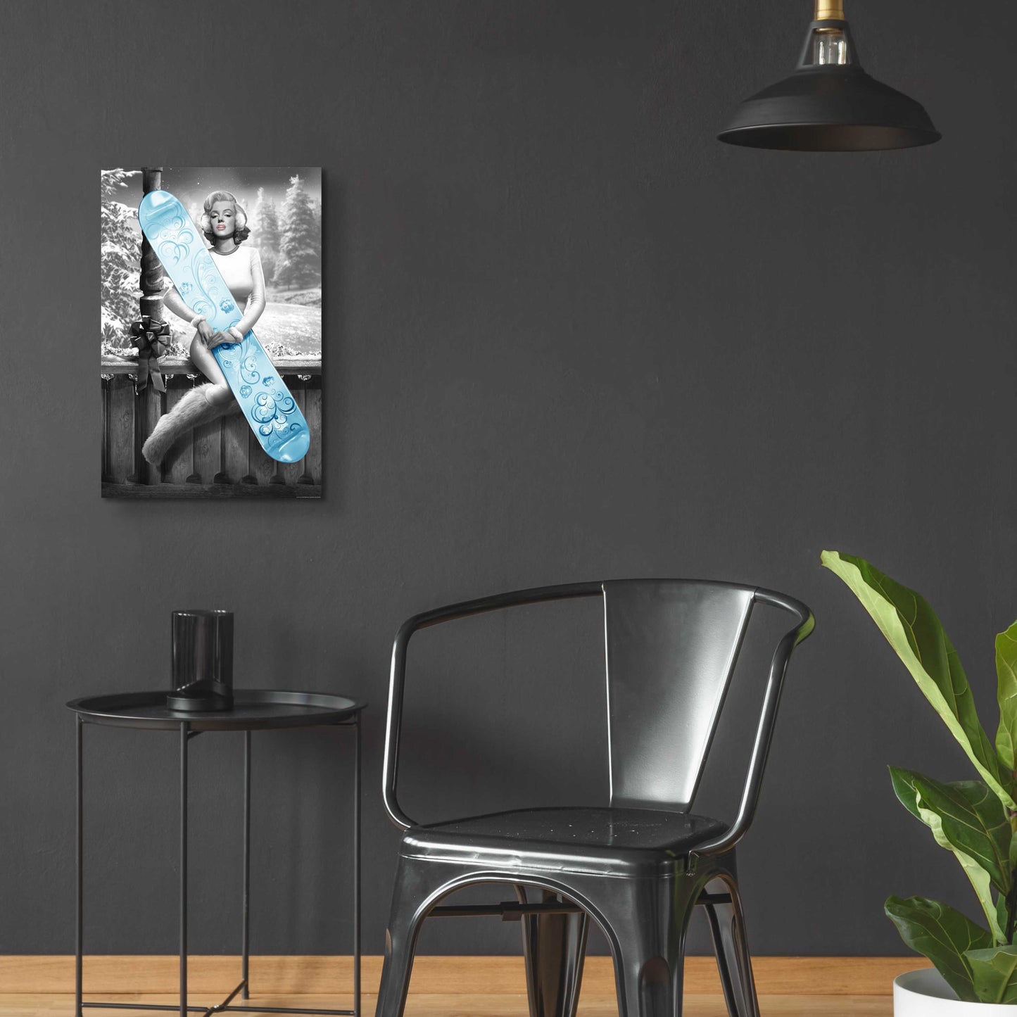 Epic Art 'Marilyn Snowboard' by JJ Brando, Acrylic Glass Wall Art,16x24