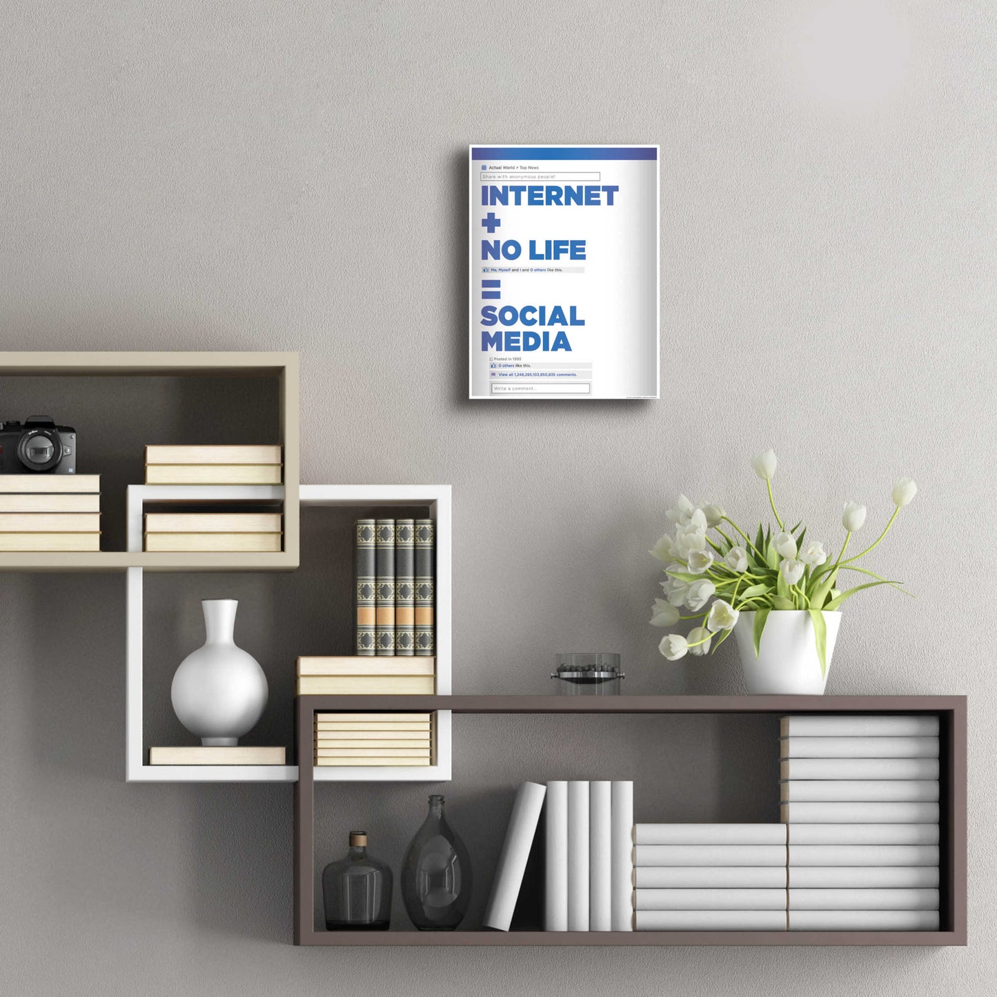 Epic Art 'Social Media' by JJ Brando, Acrylic Glass Wall Art,12x16