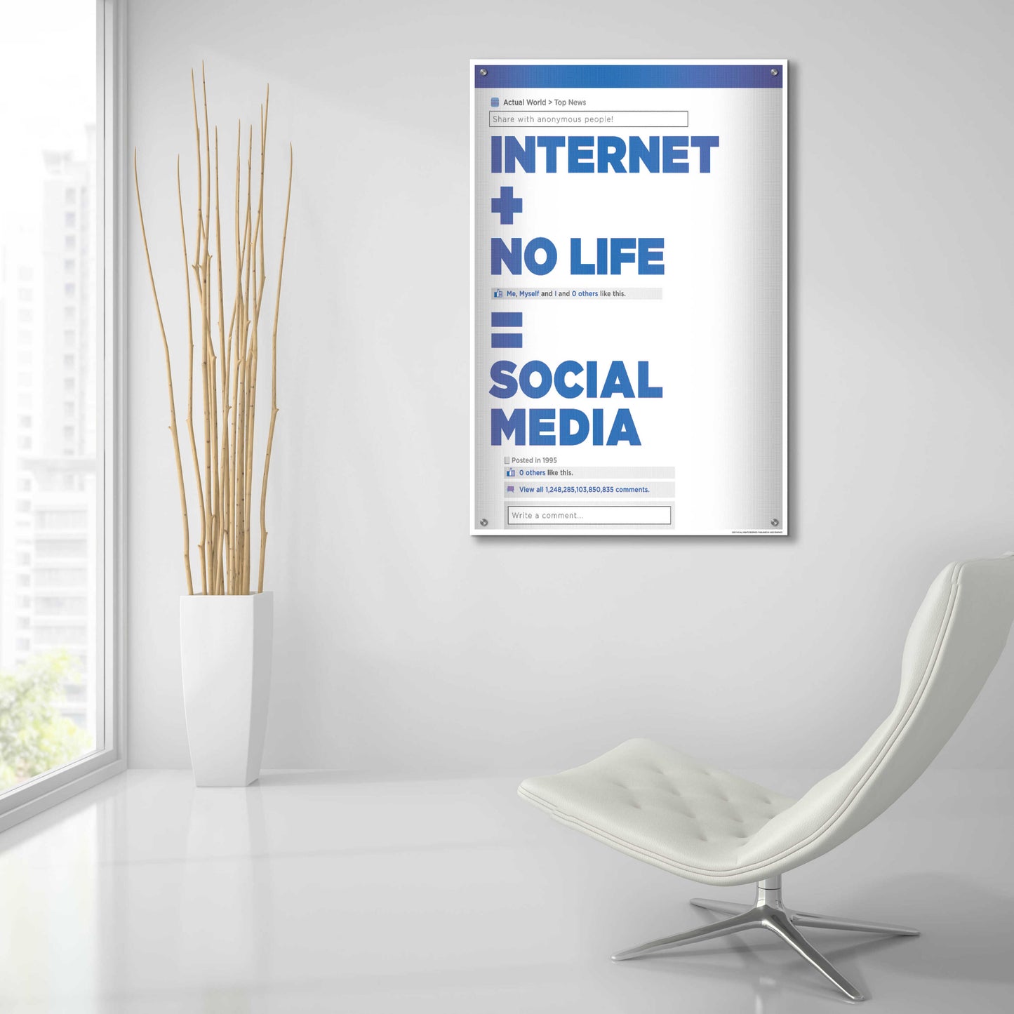 Epic Art 'Social Media' by JJ Brando, Acrylic Glass Wall Art,24x36