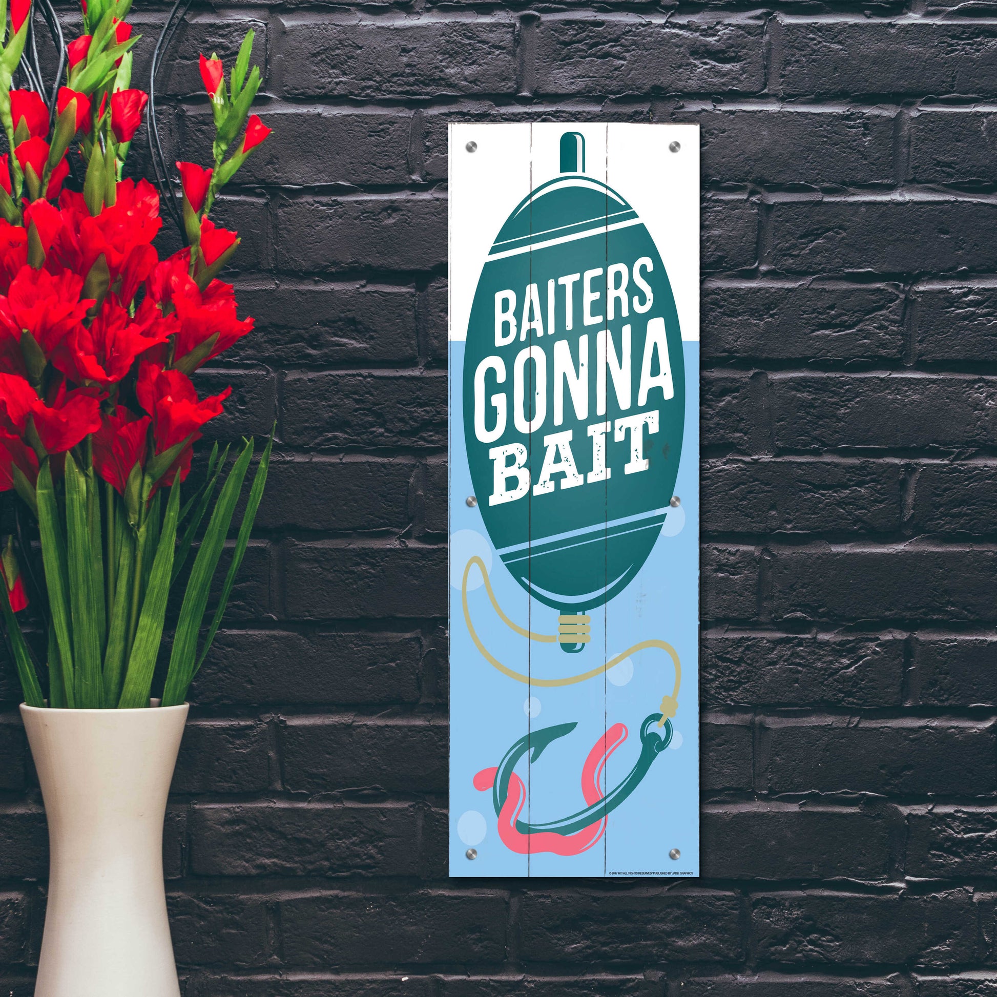 Epic Art 'Baiters Gonna' by JJ Brando, Acrylic Glass Wall Art,12x36