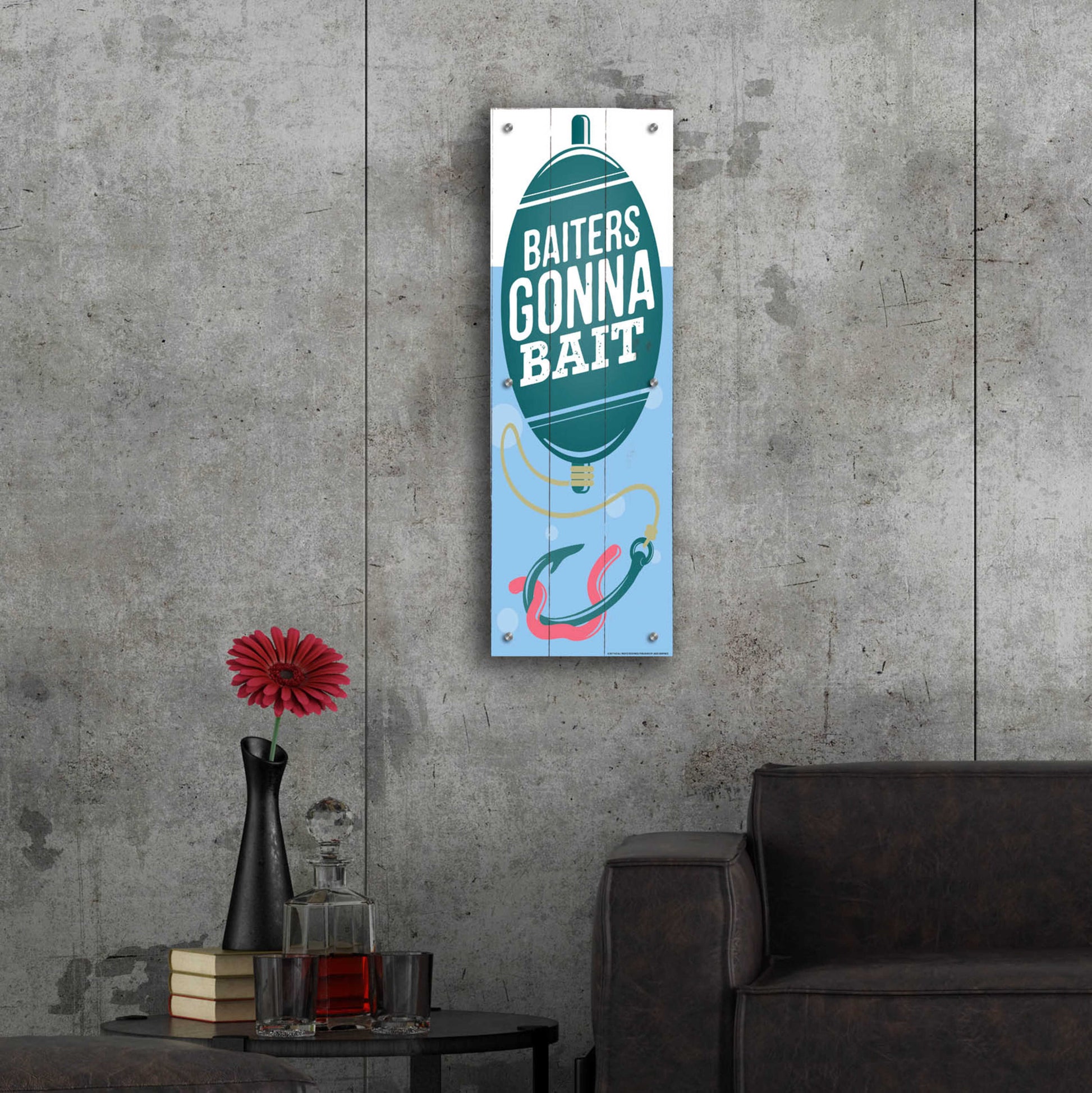 Epic Art 'Baiters Gonna' by JJ Brando, Acrylic Glass Wall Art,12x36