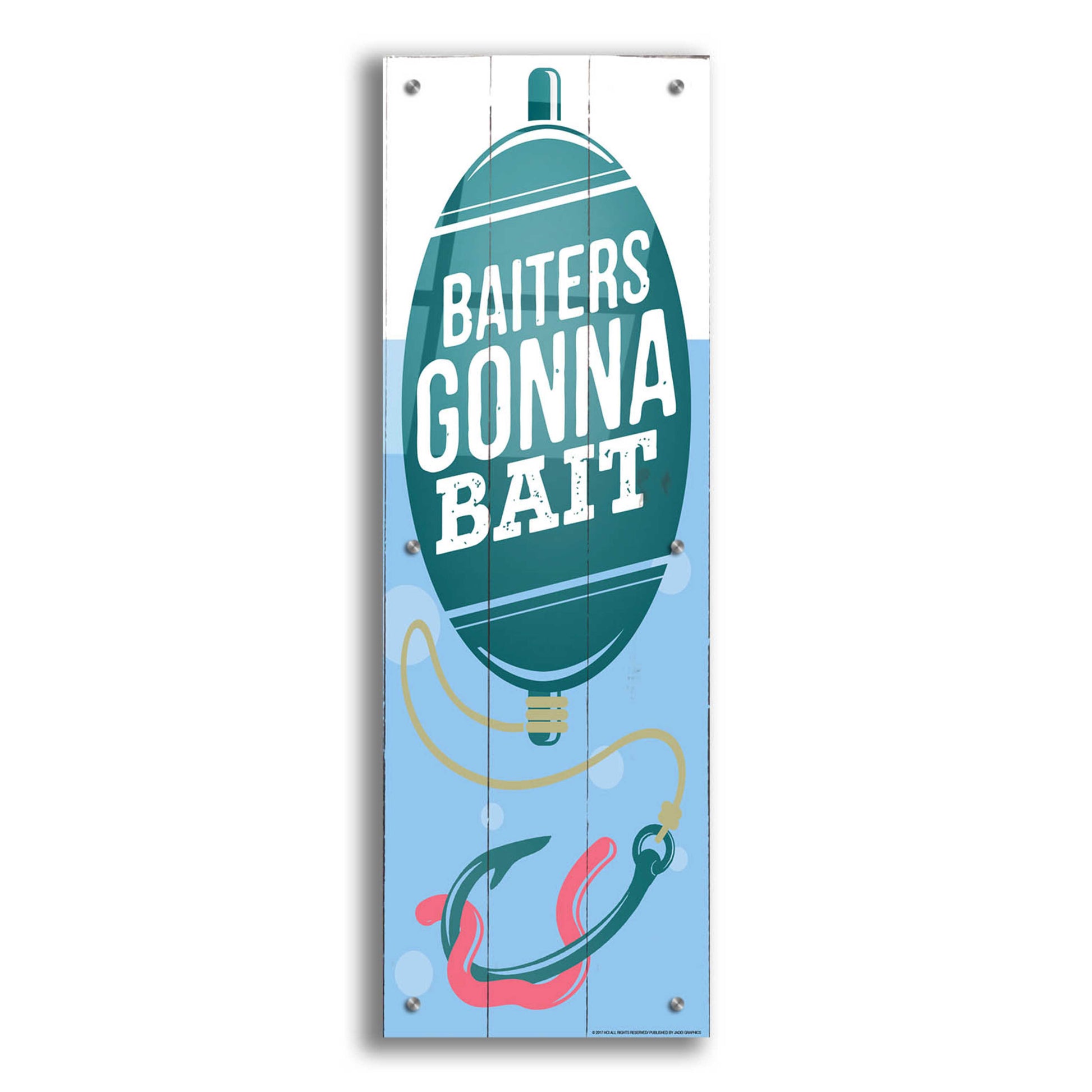 Epic Art 'Baiters Gonna' by JJ Brando, Acrylic Glass Wall Art,12x36