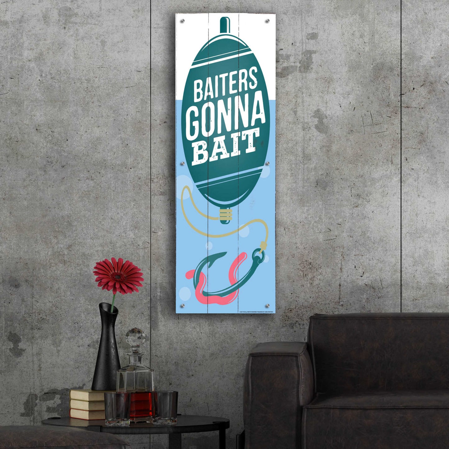 Epic Art 'Baiters Gonna' by JJ Brando, Acrylic Glass Wall Art,16x48