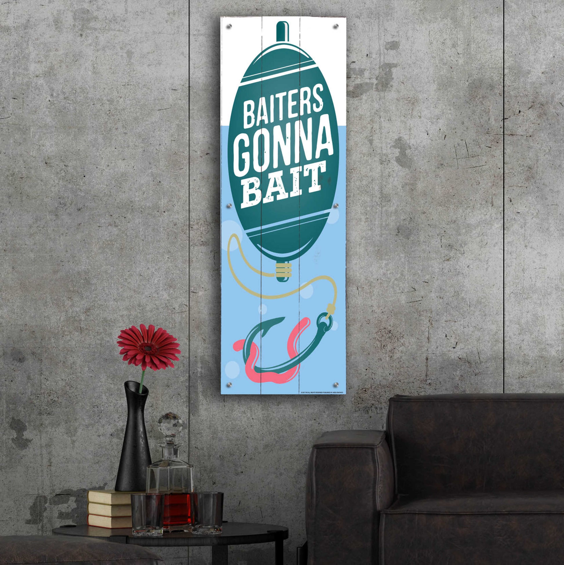 Epic Art 'Baiters Gonna' by JJ Brando, Acrylic Glass Wall Art,16x48
