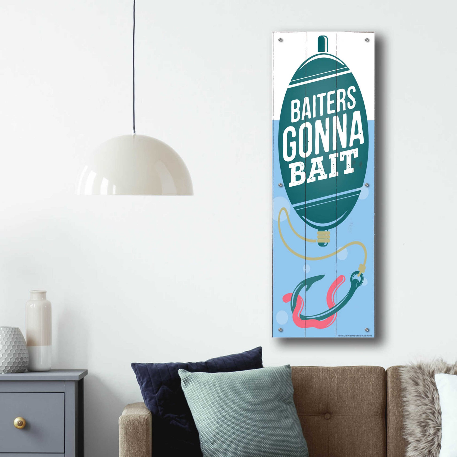 Epic Art 'Baiters Gonna' by JJ Brando, Acrylic Glass Wall Art,16x48