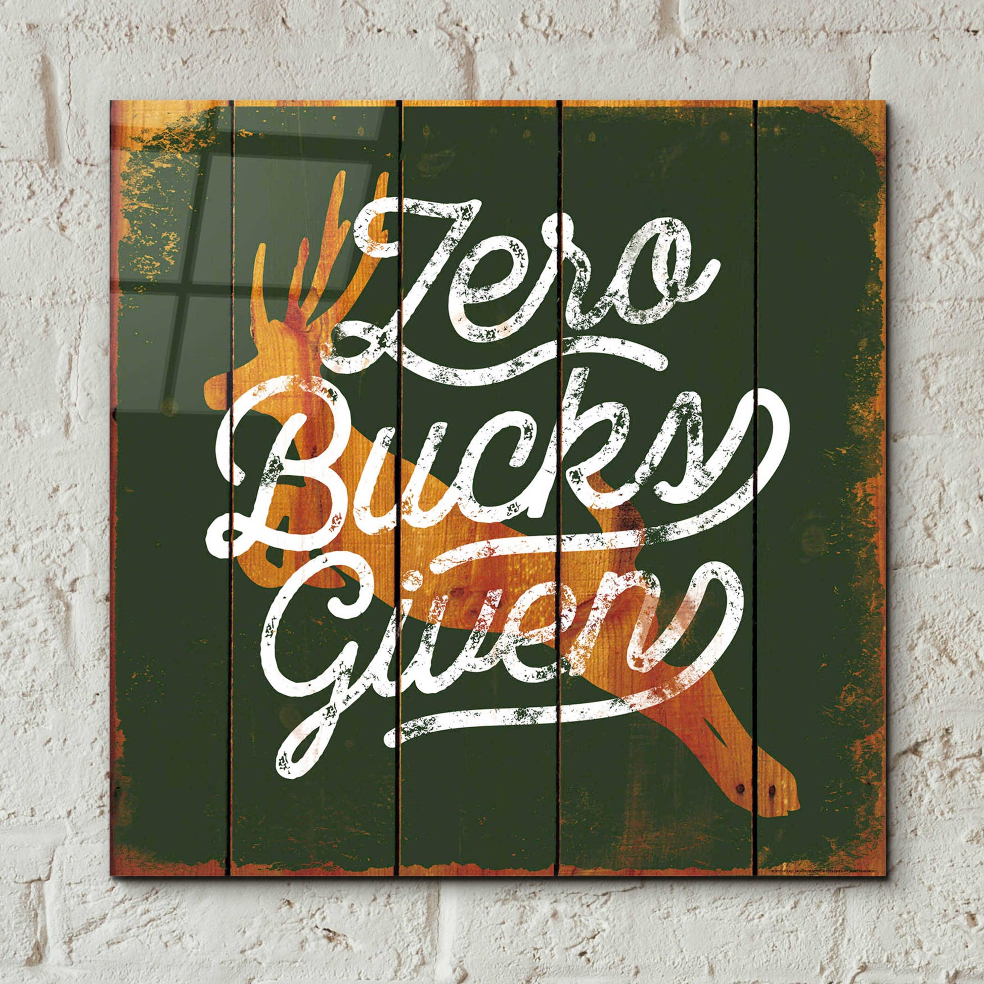 Epic Art 'Zero Bucks' by JJ Brando, Acrylic Glass Wall Art,12x12