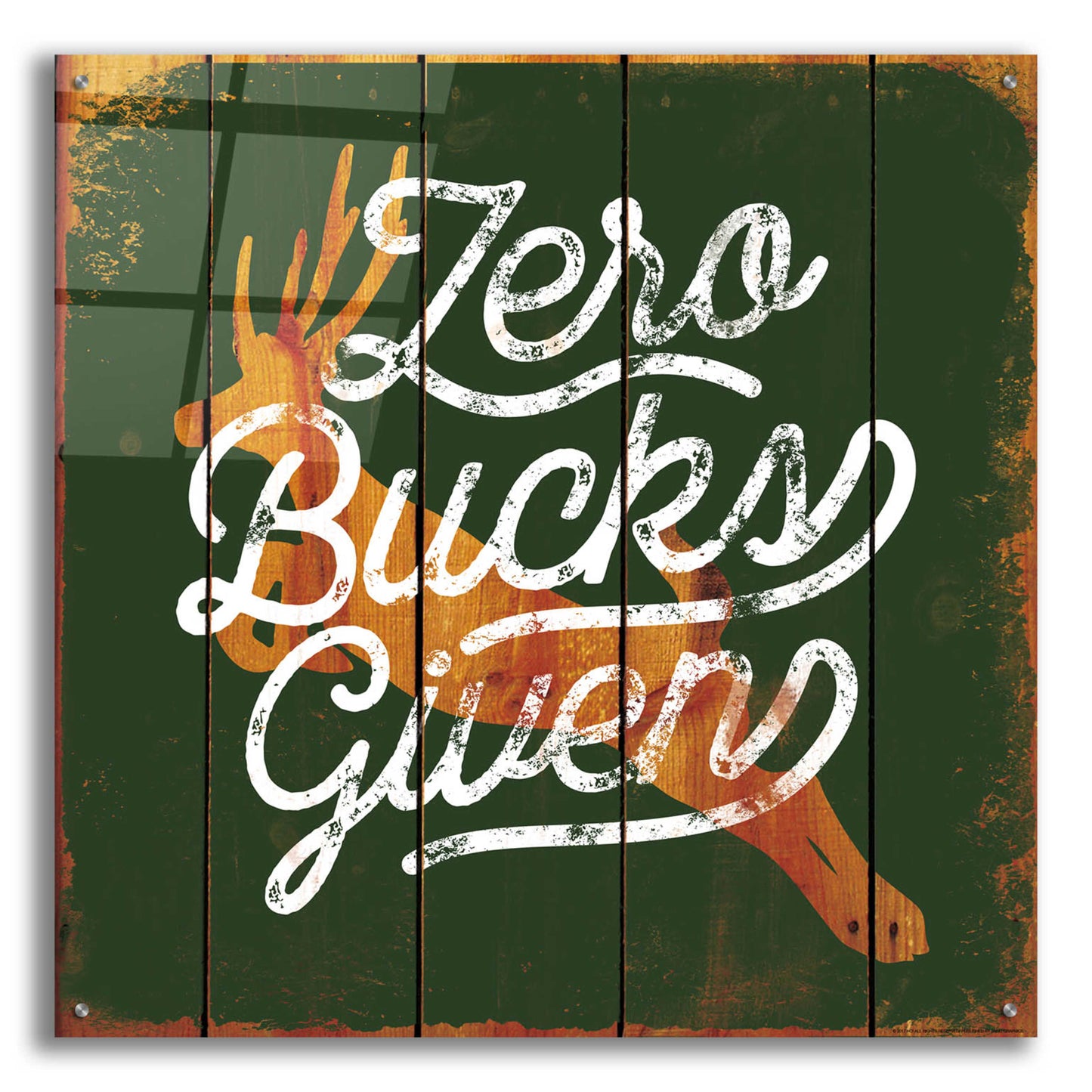 Epic Art 'Zero Bucks' by JJ Brando, Acrylic Glass Wall Art,36x36