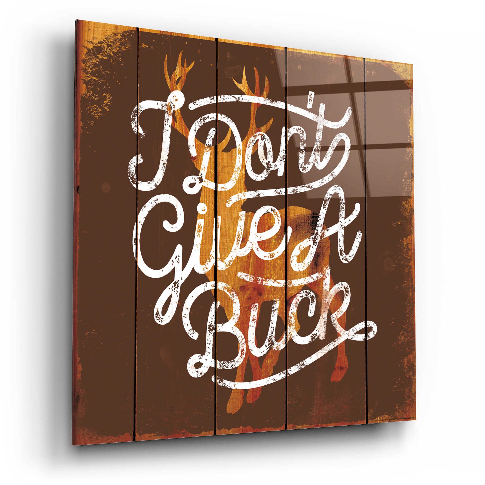 Epic Art 'Don'T Give A Buck' by JJ Brando, Acrylic Glass Wall Art,12x12