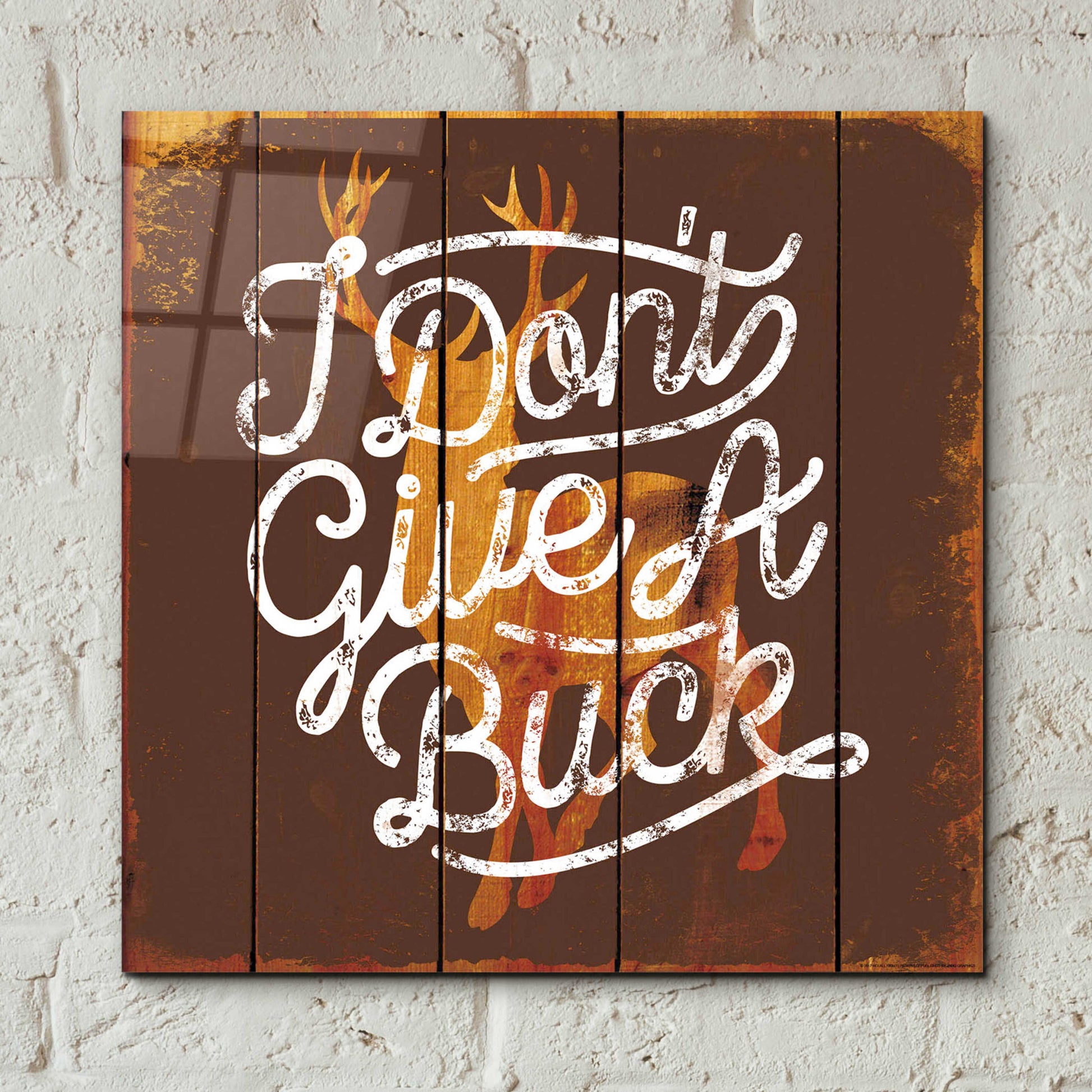 Epic Art 'Don'T Give A Buck' by JJ Brando, Acrylic Glass Wall Art,12x12