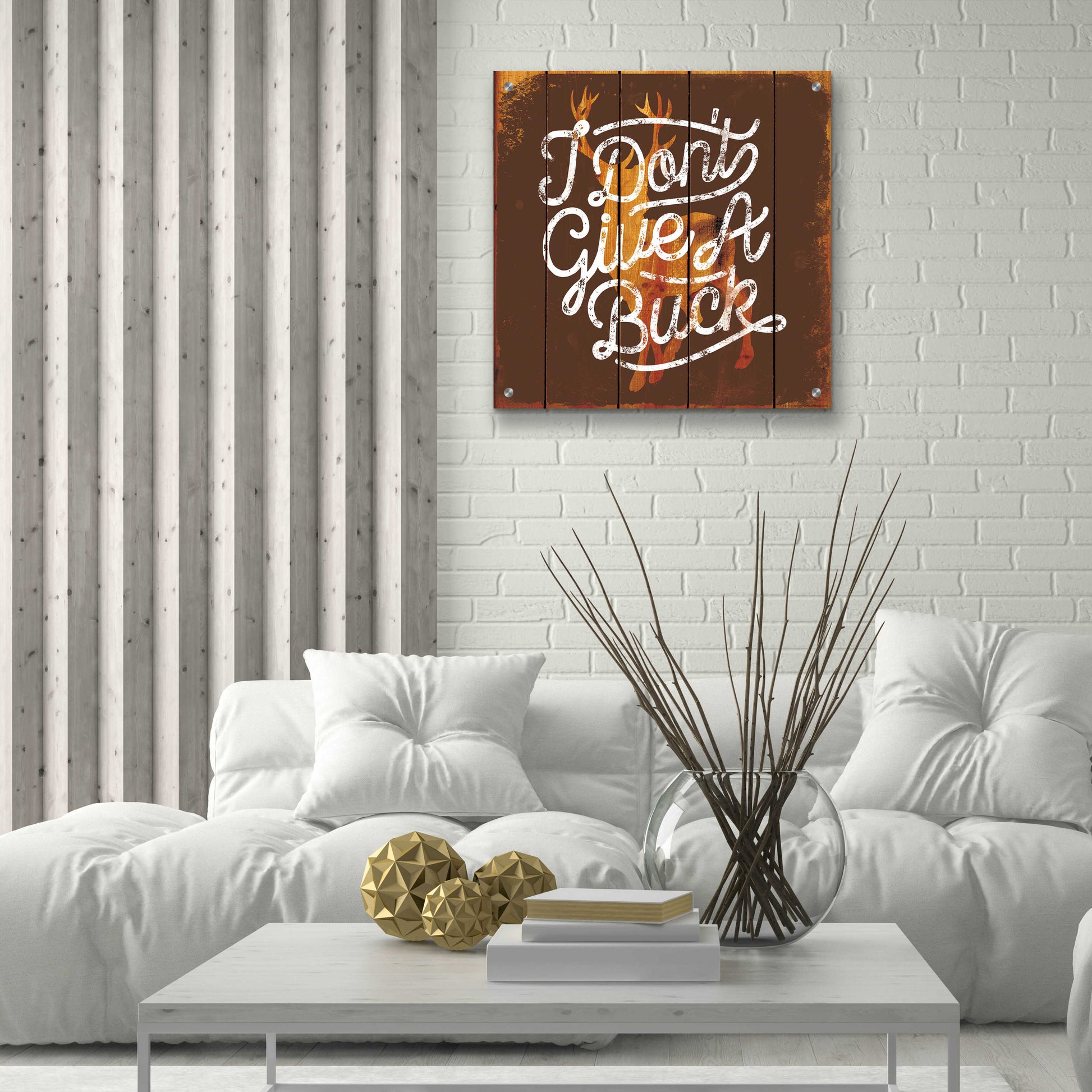 Epic Art 'Don'T Give A Buck' by JJ Brando, Acrylic Glass Wall Art,24x24