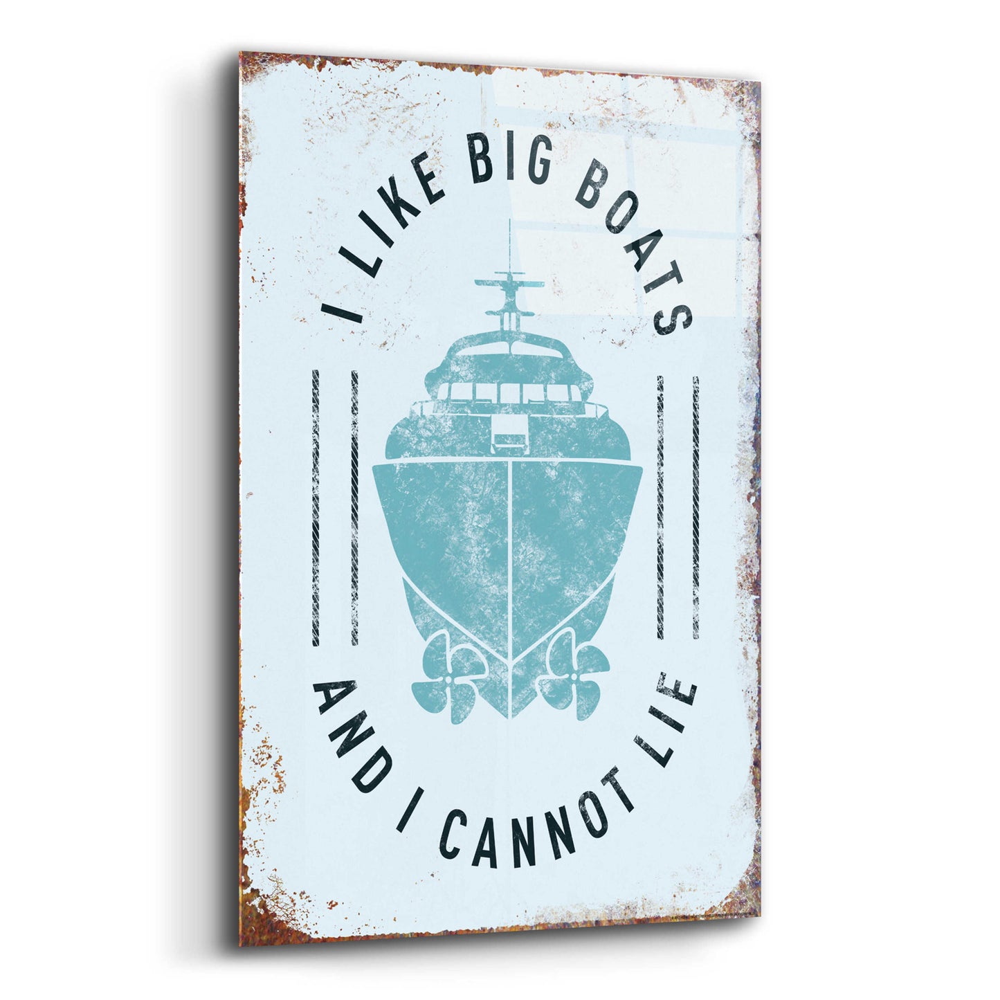 Epic Art 'I Like Big Boats' by JJ Brando, Acrylic Glass Wall Art,16x24