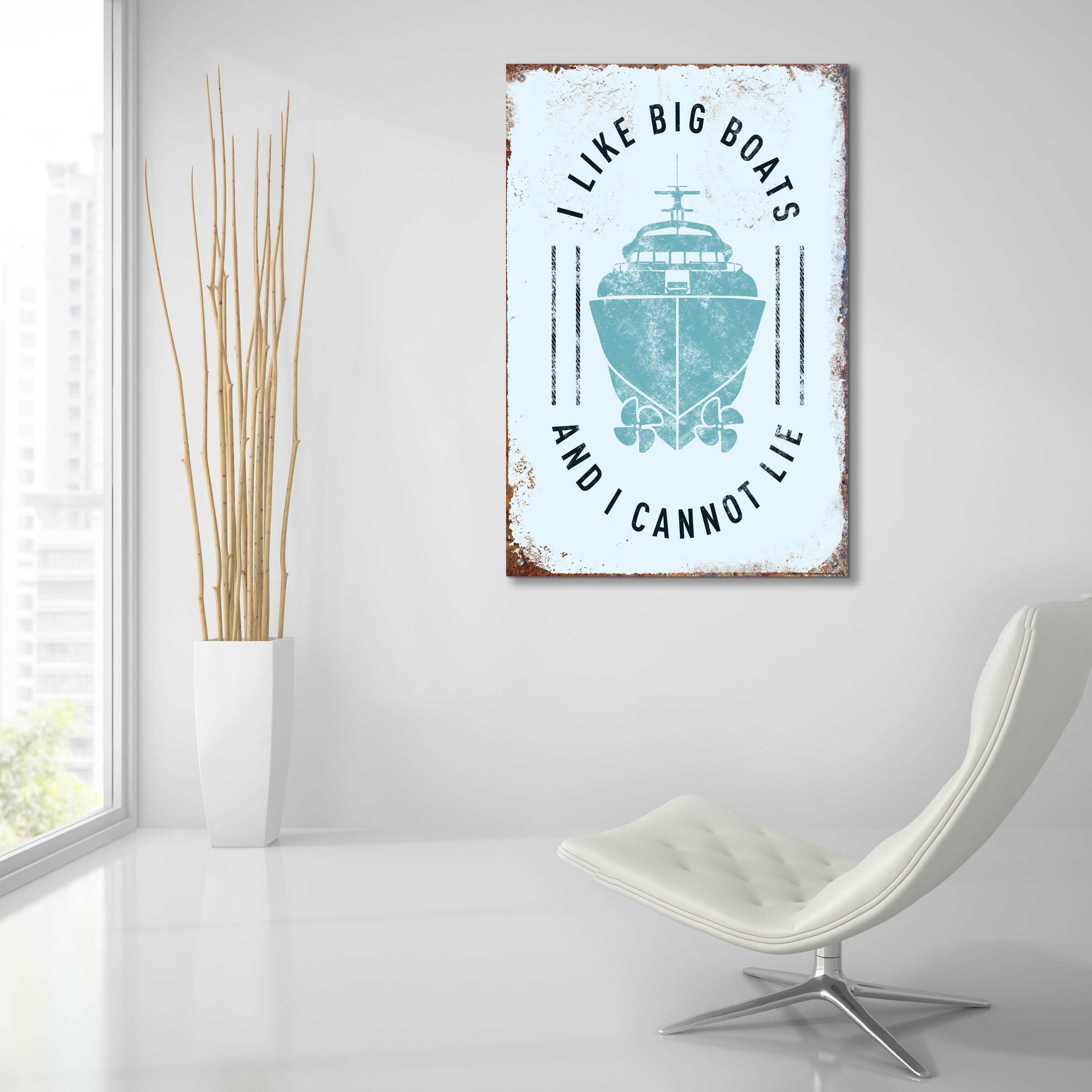 Epic Art 'I Like Big Boats' by JJ Brando, Acrylic Glass Wall Art,24x36