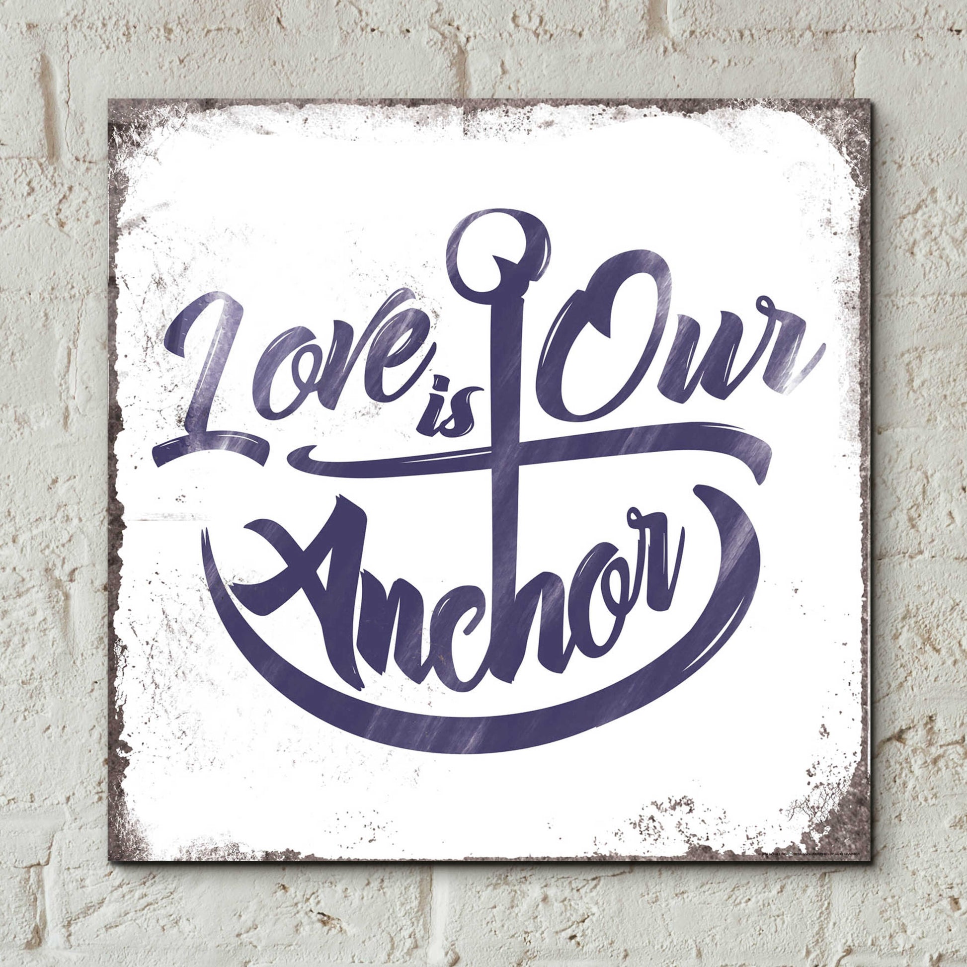 Epic Art 'Love Anchor' by JJ Brando, Acrylic Glass Wall Art,12x12