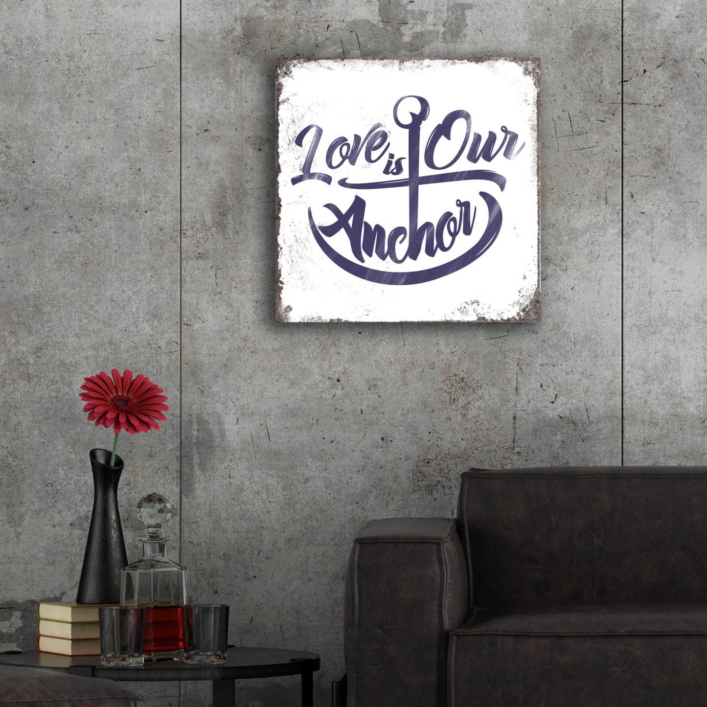 Epic Art 'Love Anchor' by JJ Brando, Acrylic Glass Wall Art,24x24