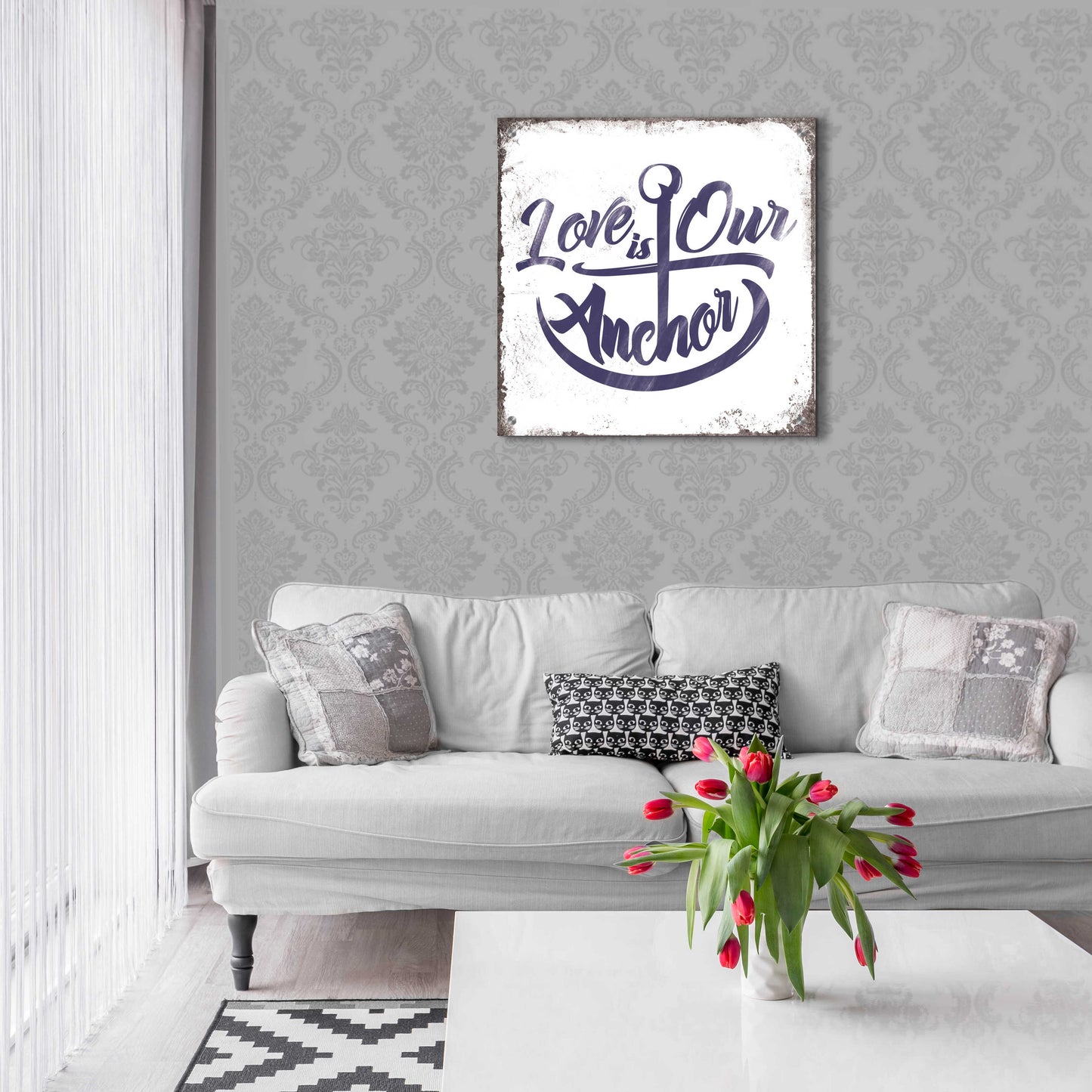 Epic Art 'Love Anchor' by JJ Brando, Acrylic Glass Wall Art,24x24