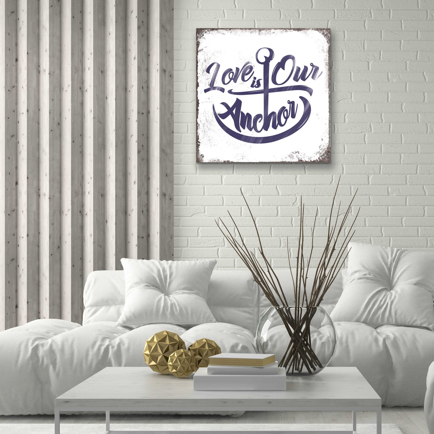Epic Art 'Love Anchor' by JJ Brando, Acrylic Glass Wall Art,24x24