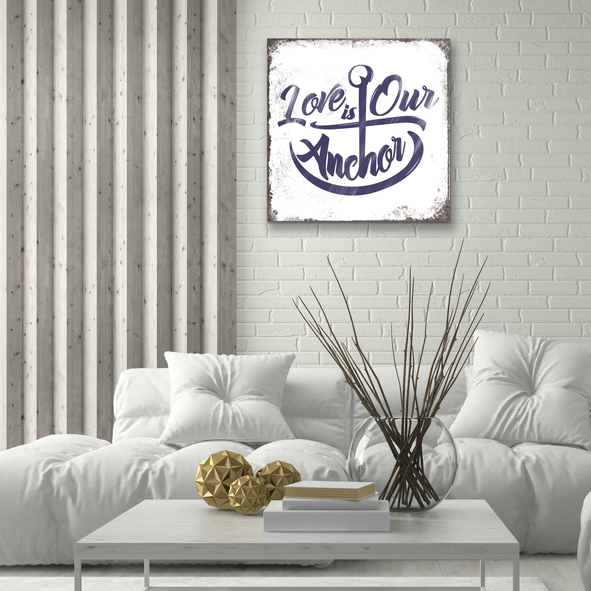 Epic Art 'Love Anchor' by JJ Brando, Acrylic Glass Wall Art,24x24