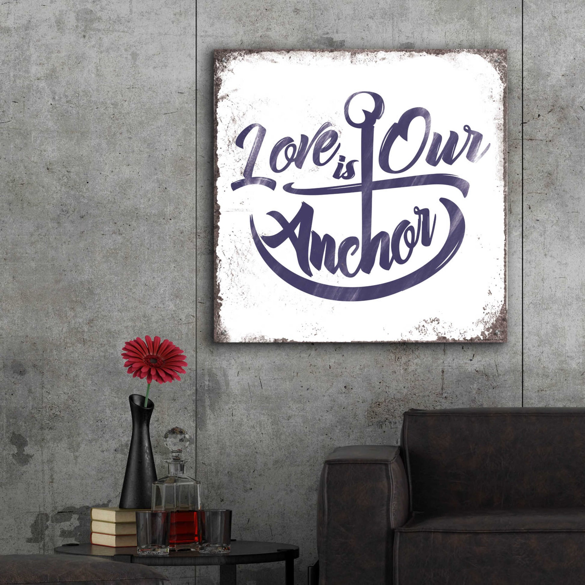 Epic Art 'Love Anchor' by JJ Brando, Acrylic Glass Wall Art,36x36