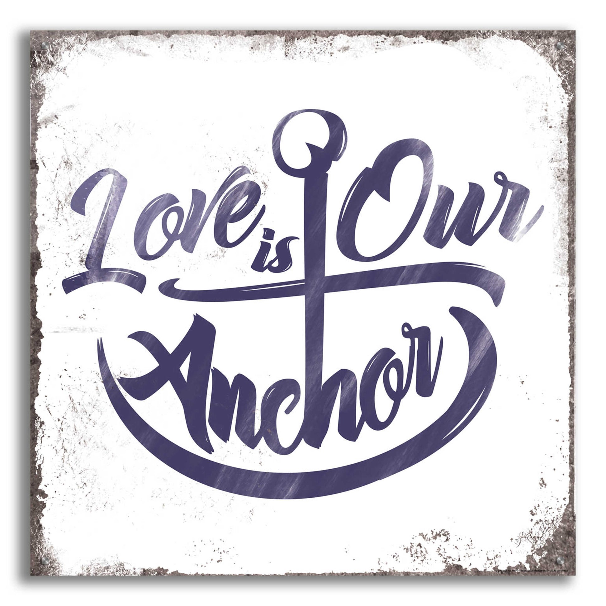 Epic Art 'Love Anchor' by JJ Brando, Acrylic Glass Wall Art,36x36