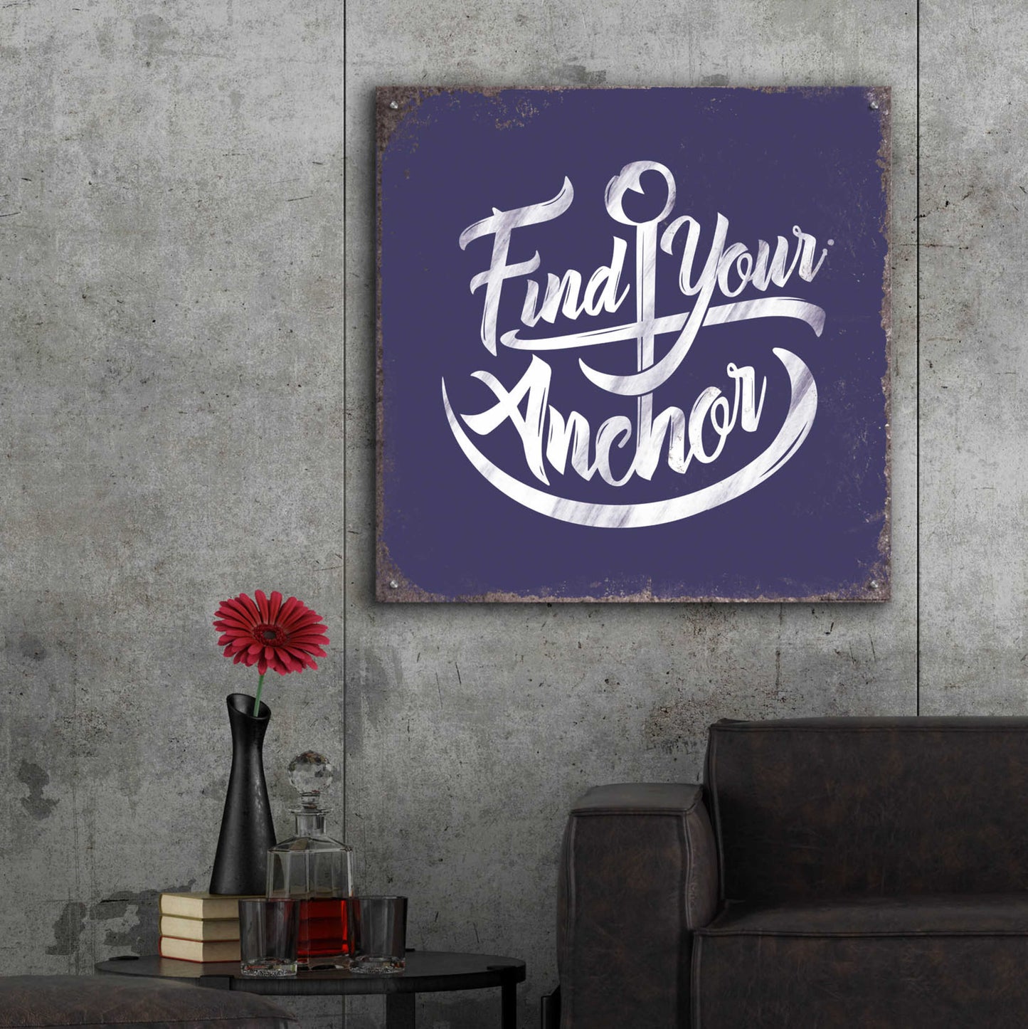 Epic Art 'Find Anchor' by JJ Brando, Acrylic Glass Wall Art,36x36