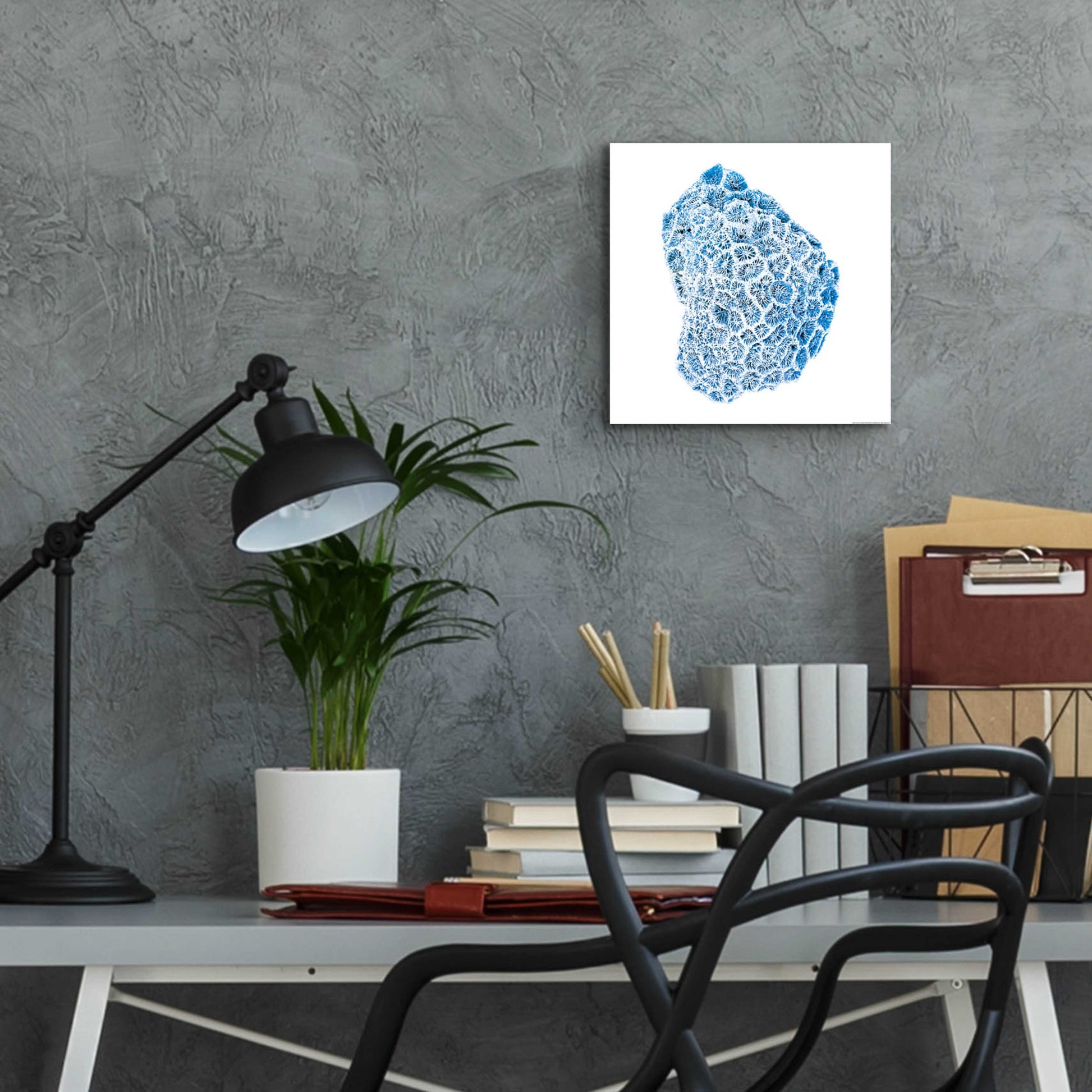 Epic Art 'Blue Coral' by JJ Brando, Acrylic Glass Wall Art,12x12