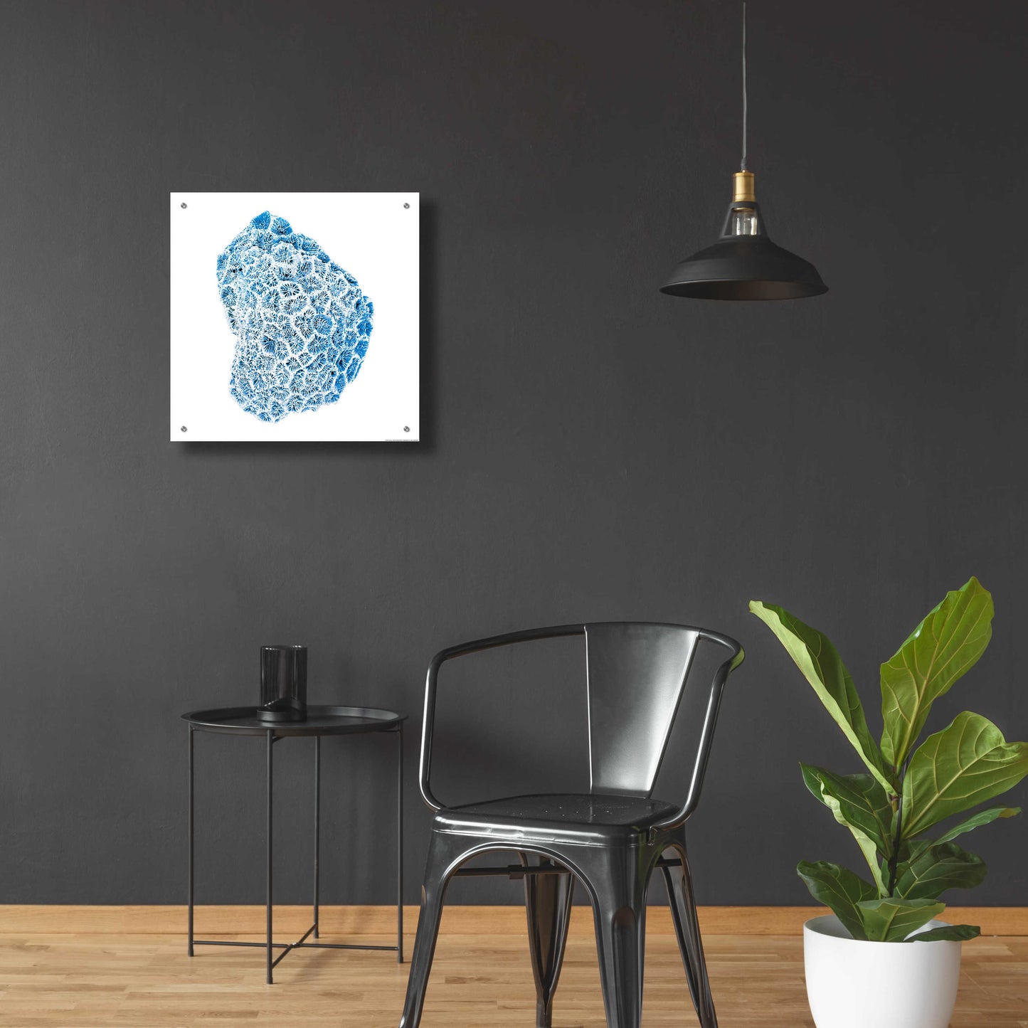 Epic Art 'Blue Coral' by JJ Brando, Acrylic Glass Wall Art,24x24