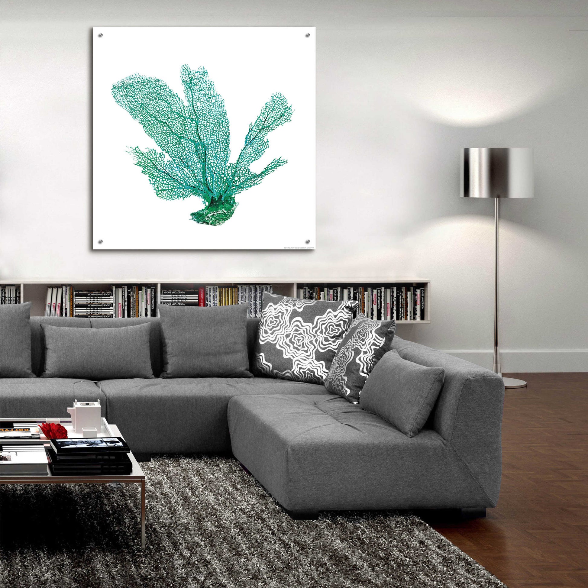 Epic Art 'Green Sea Fan' by JJ Brando, Acrylic Glass Wall Art,36x36