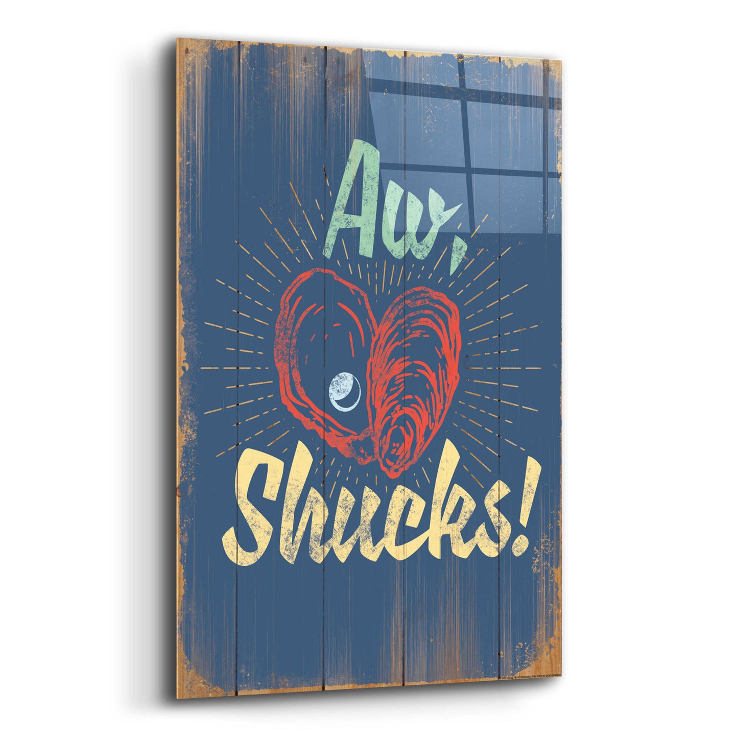 Epic Art 'Aw Shucks In Blue' by JJ Brando, Acrylic Glass Wall Art,12x16