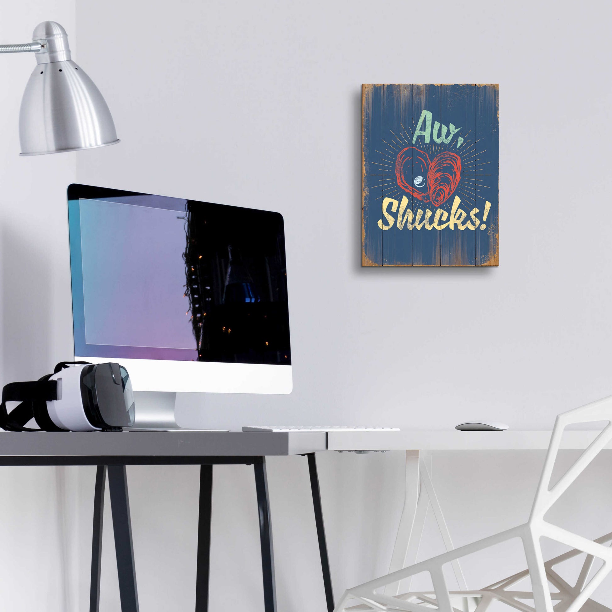 Epic Art 'Aw Shucks In Blue' by JJ Brando, Acrylic Glass Wall Art,12x16