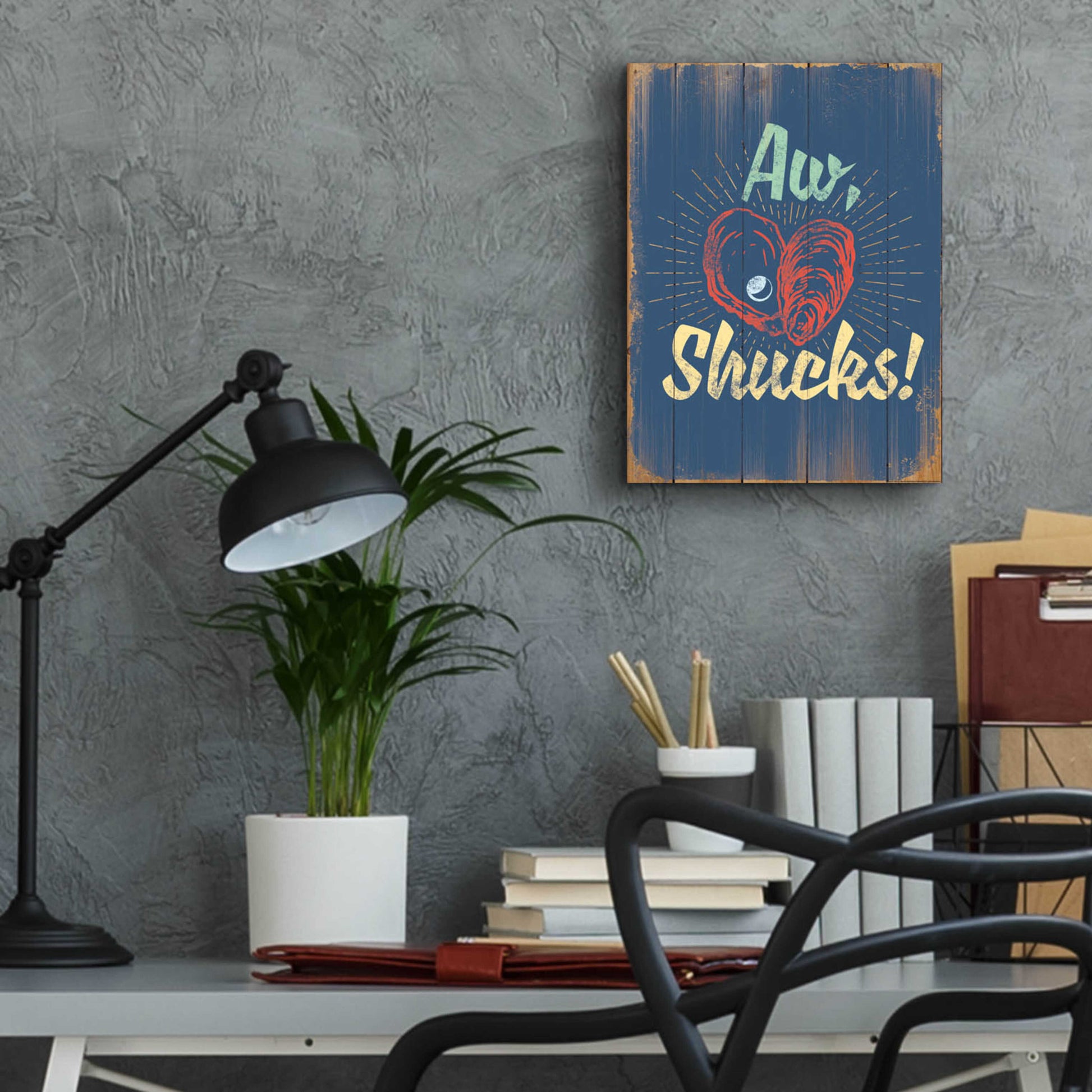 Epic Art 'Aw Shucks In Blue' by JJ Brando, Acrylic Glass Wall Art,12x16