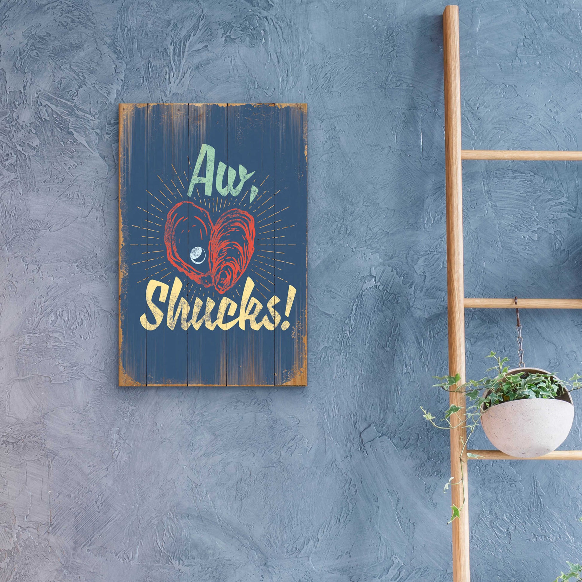 Epic Art 'Aw Shucks In Blue' by JJ Brando, Acrylic Glass Wall Art,16x24