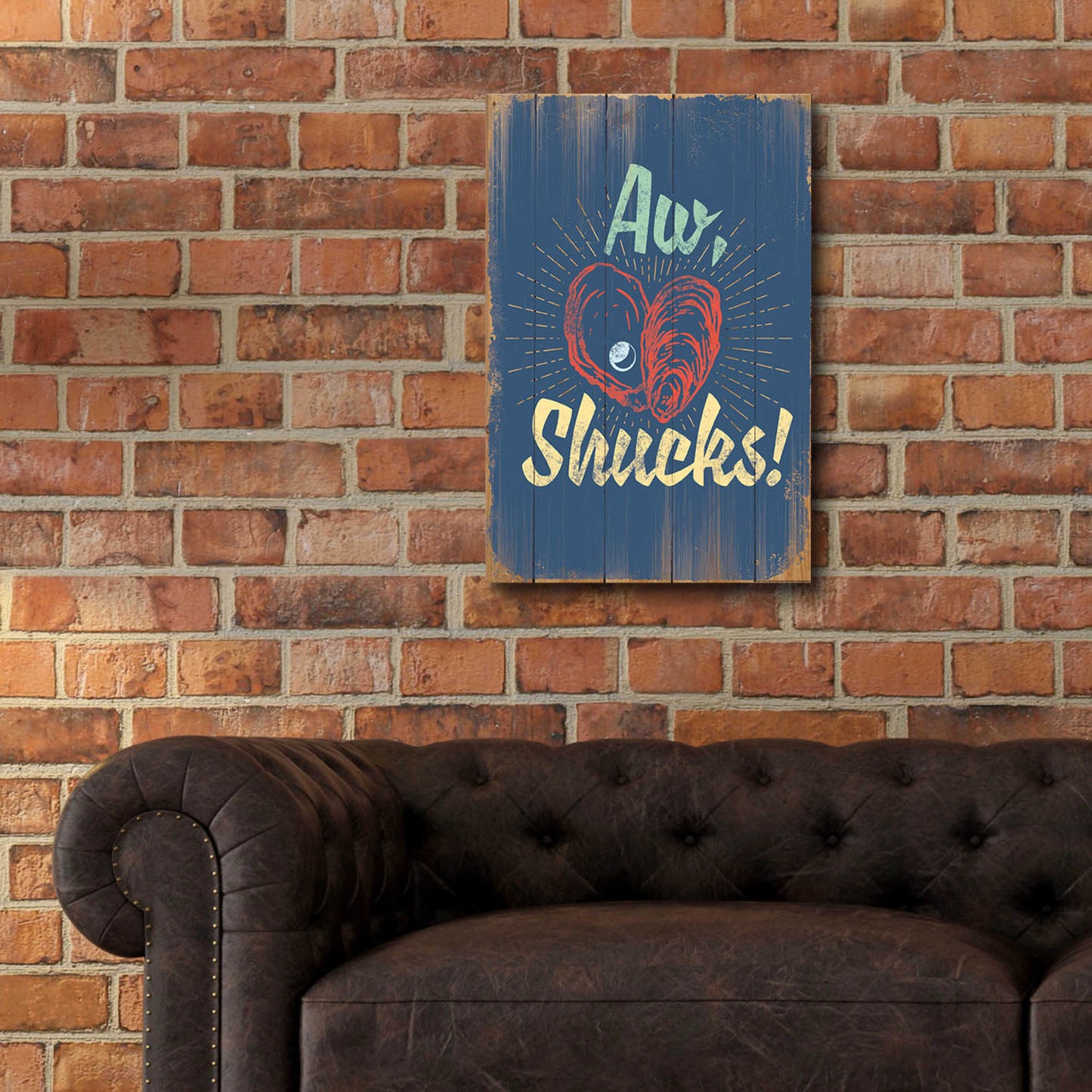 Epic Art 'Aw Shucks In Blue' by JJ Brando, Acrylic Glass Wall Art,16x24