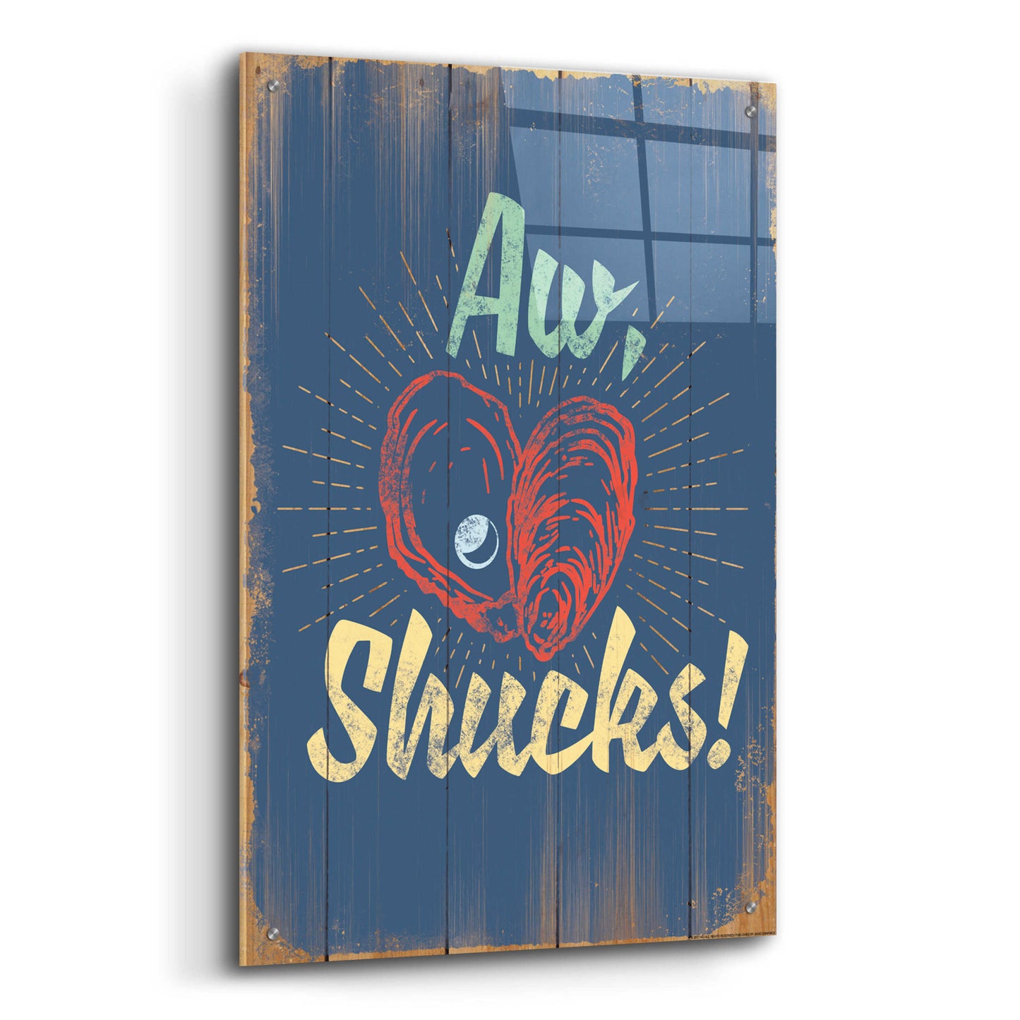 Epic Art 'Aw Shucks In Blue' by JJ Brando, Acrylic Glass Wall Art,24x36