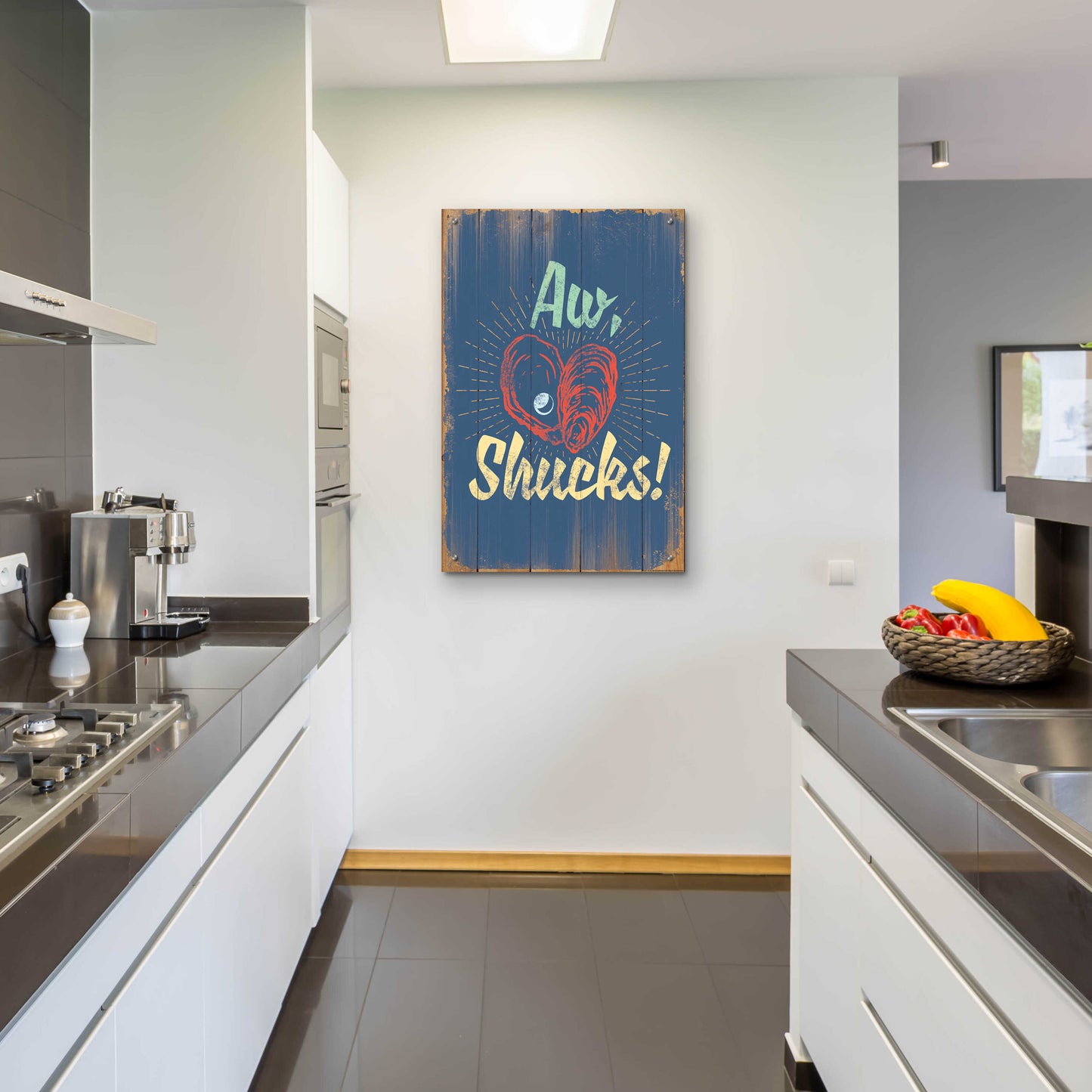 Epic Art 'Aw Shucks In Blue' by JJ Brando, Acrylic Glass Wall Art,24x36
