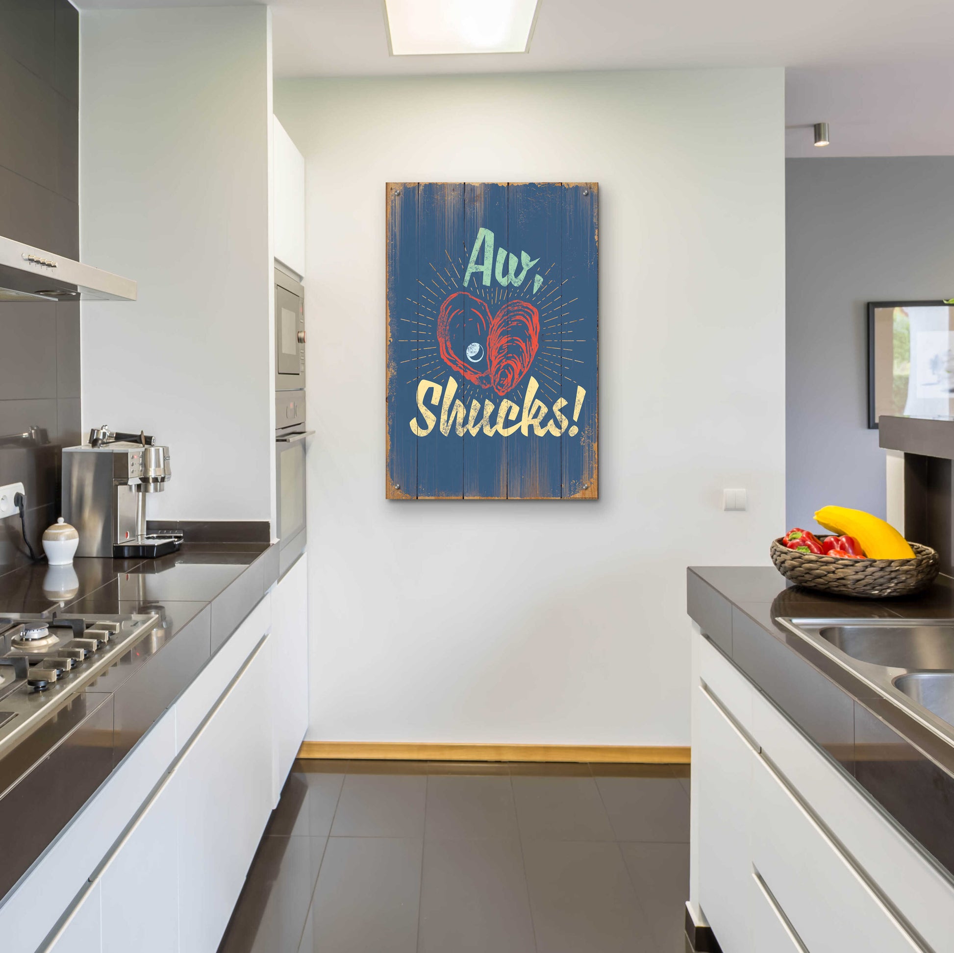 Epic Art 'Aw Shucks In Blue' by JJ Brando, Acrylic Glass Wall Art,24x36