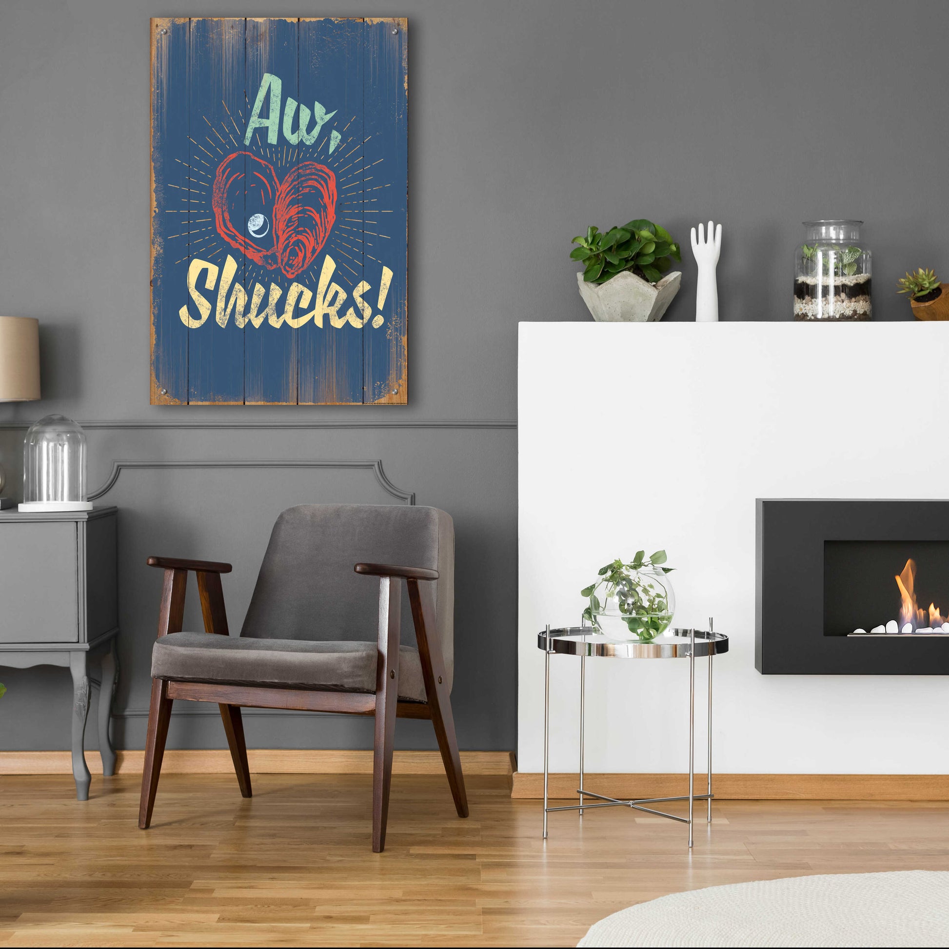 Epic Art 'Aw Shucks In Blue' by JJ Brando, Acrylic Glass Wall Art,24x36