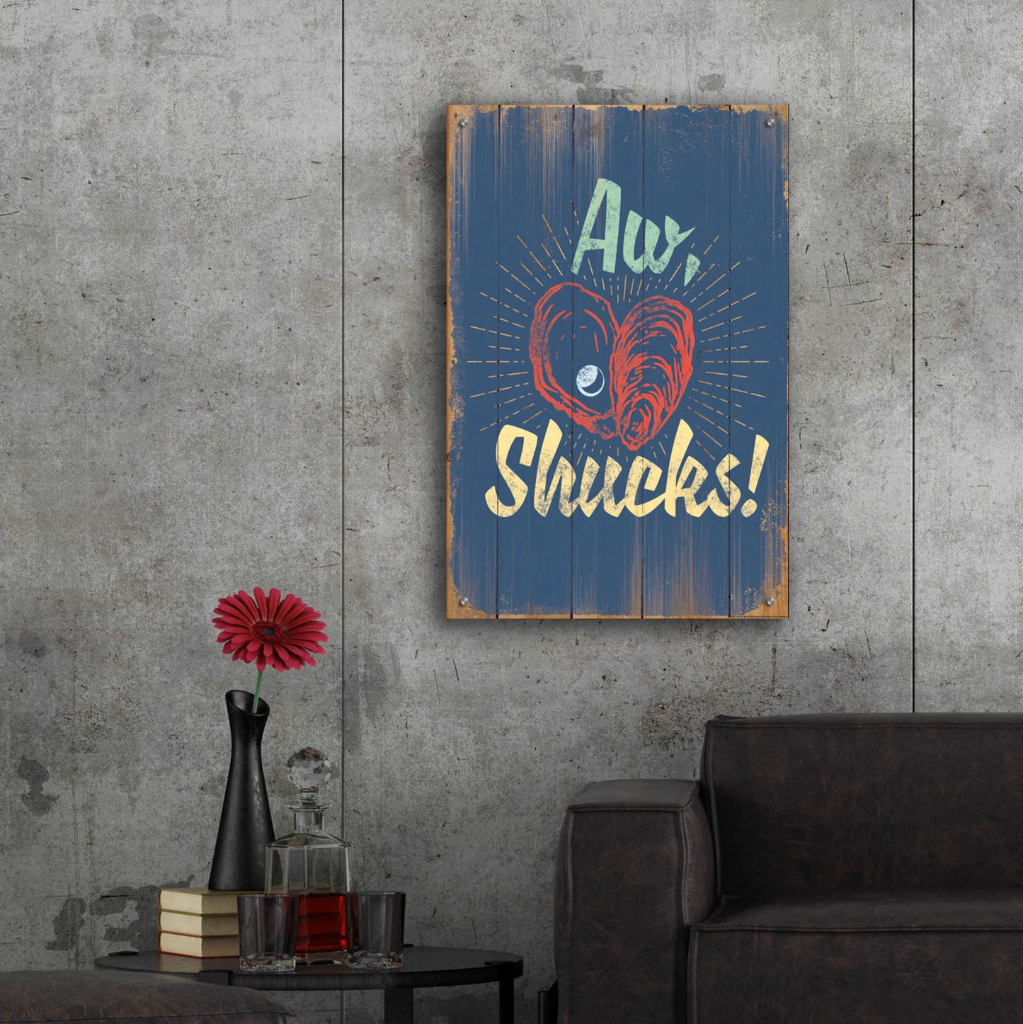 Epic Art 'Aw Shucks In Blue' by JJ Brando, Acrylic Glass Wall Art,24x36