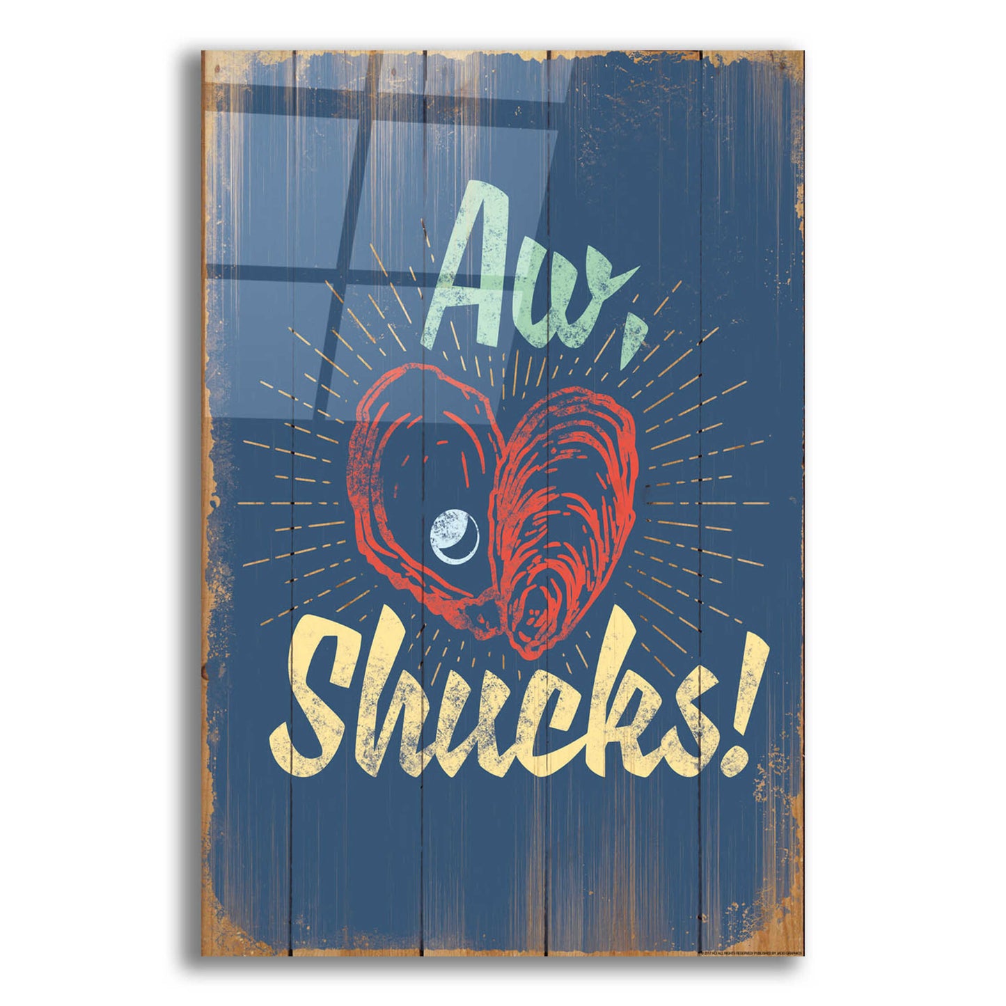 Epic Art 'Aw Shucks In Blue' by JJ Brando, Acrylic Glass Wall Art