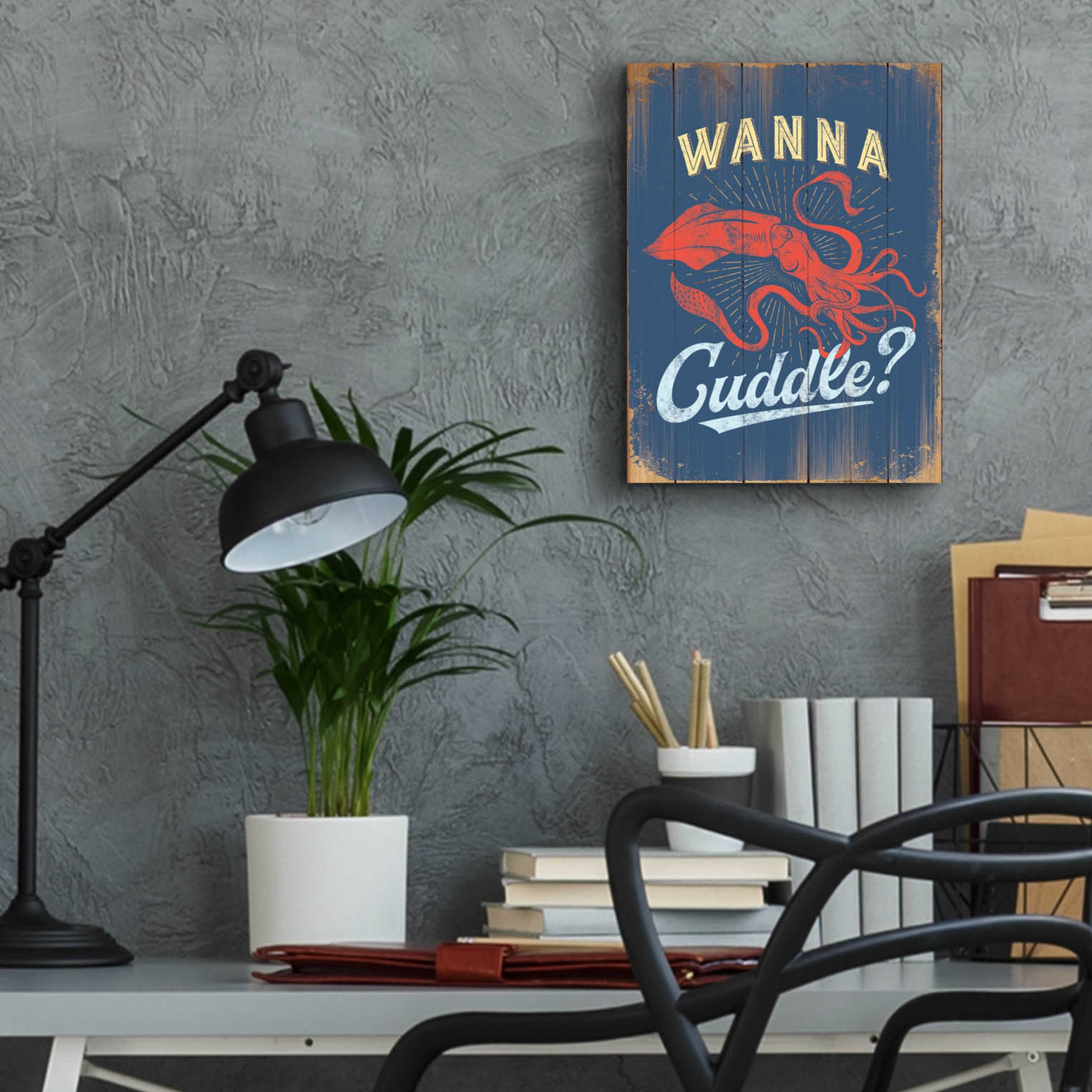Epic Art 'Wanna Cuddle In Blue' by JJ Brando, Acrylic Glass Wall Art,12x16