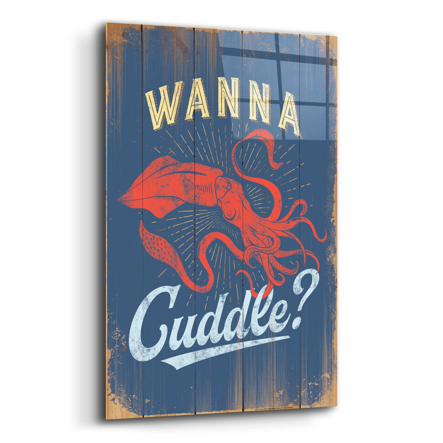 Epic Art 'Wanna Cuddle In Blue' by JJ Brando, Acrylic Glass Wall Art,16x24