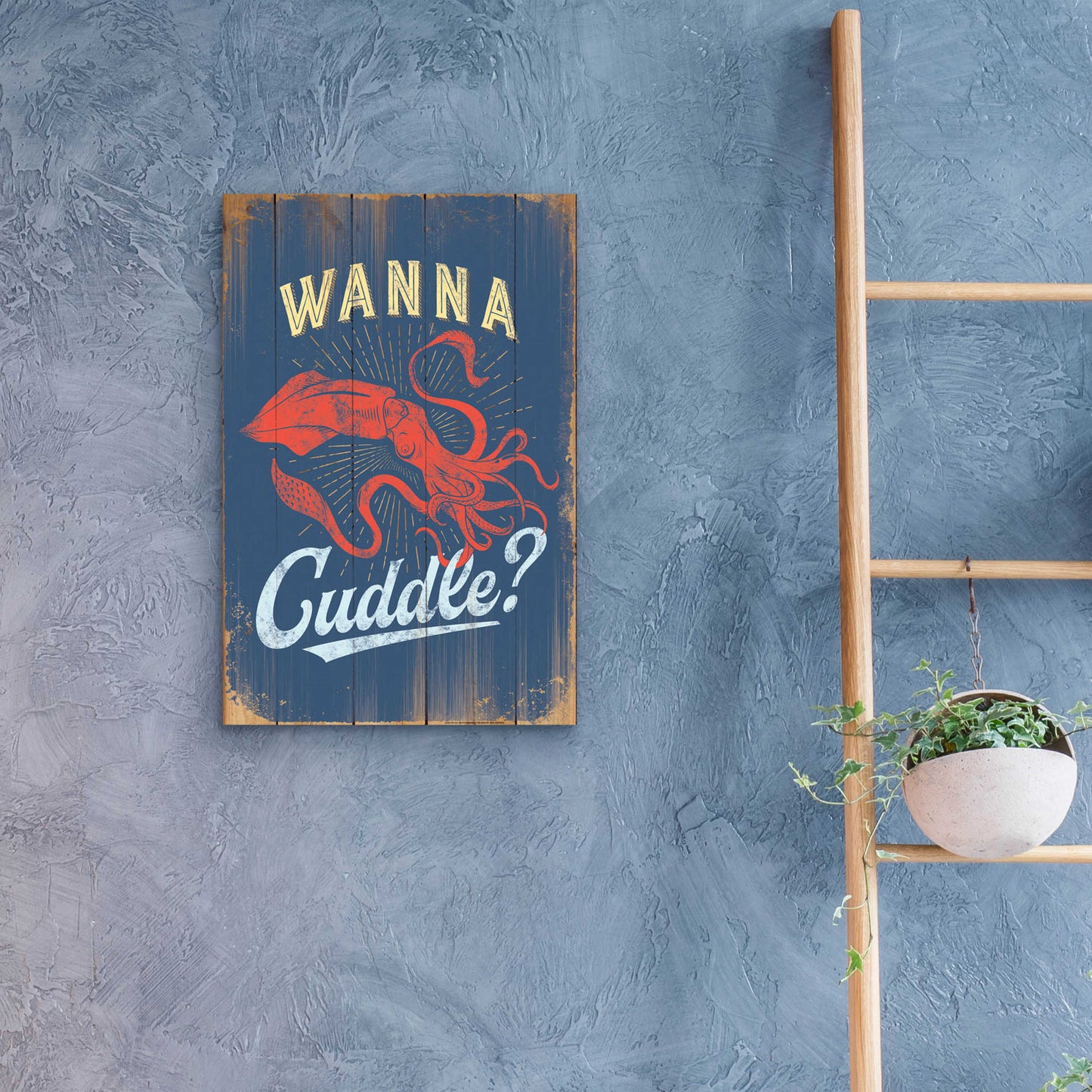 Epic Art 'Wanna Cuddle In Blue' by JJ Brando, Acrylic Glass Wall Art,16x24