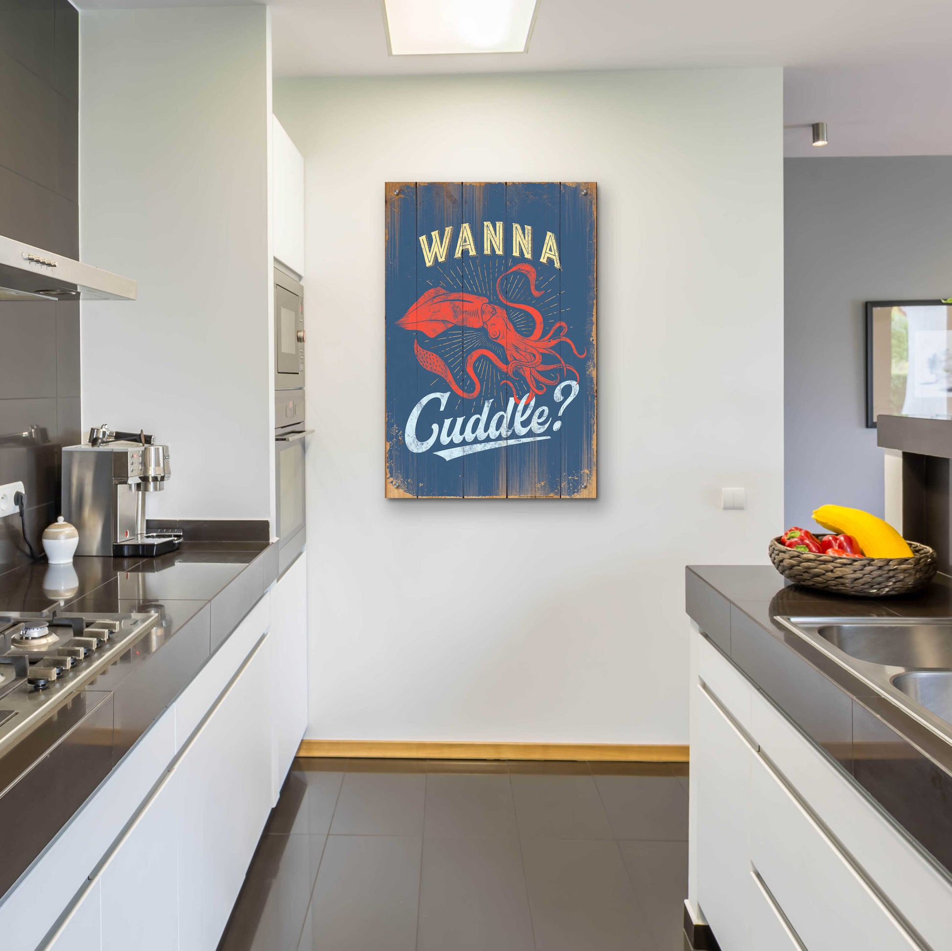 Epic Art 'Wanna Cuddle In Blue' by JJ Brando, Acrylic Glass Wall Art,24x36