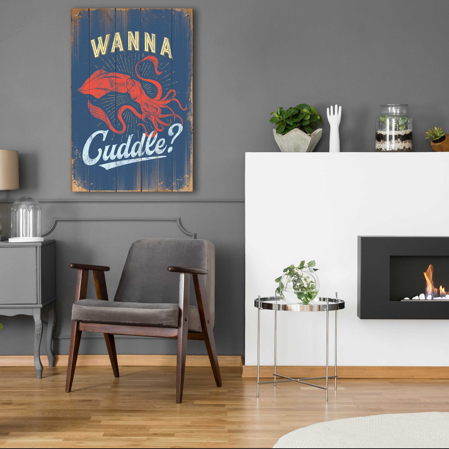 Epic Art 'Wanna Cuddle In Blue' by JJ Brando, Acrylic Glass Wall Art,24x36