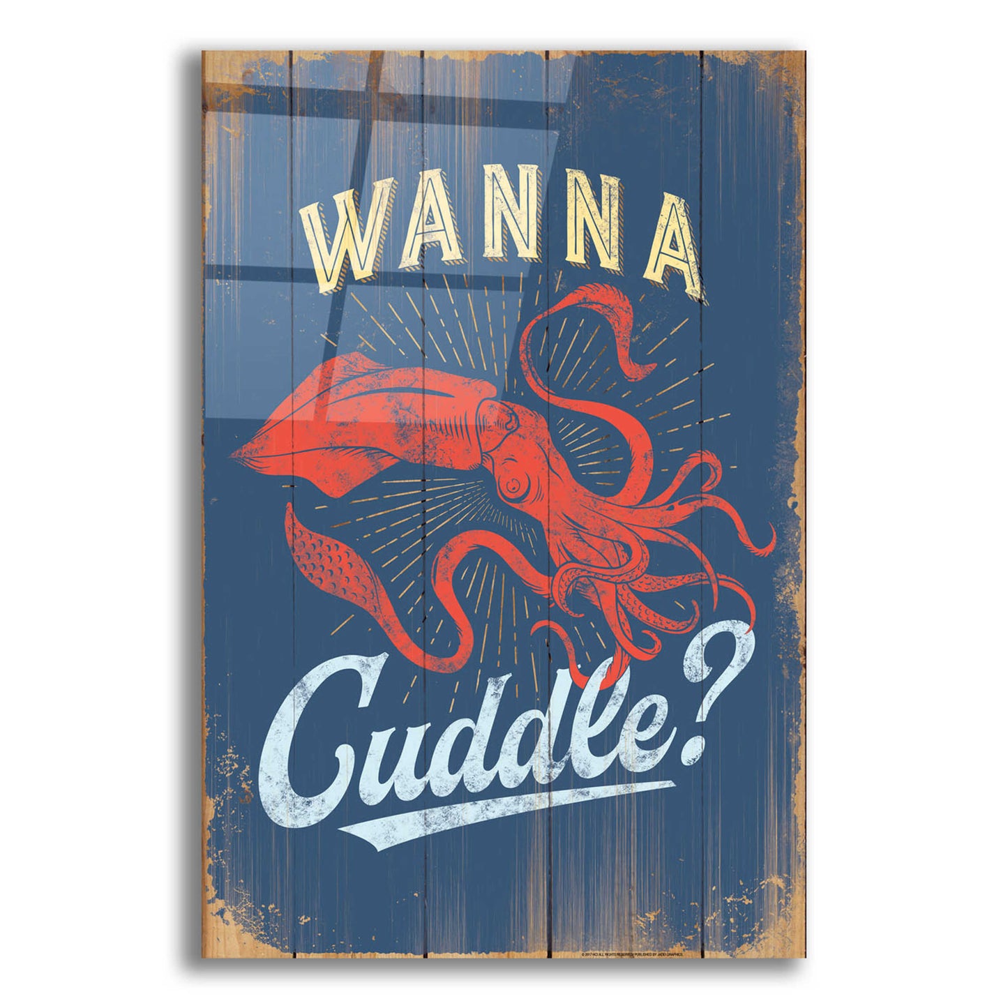 Epic Art 'Wanna Cuddle In Blue' by JJ Brando, Acrylic Glass Wall Art