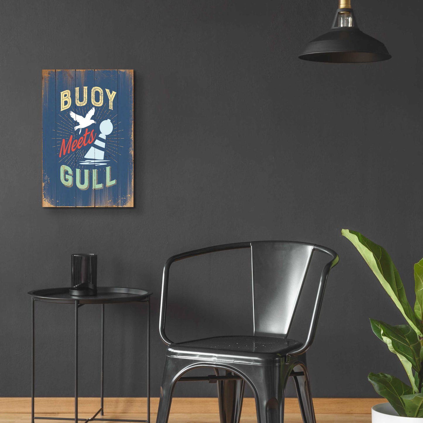 Epic Art 'Buoy Meets Gull In Blue' by JJ Brando, Acrylic Glass Wall Art,16x24