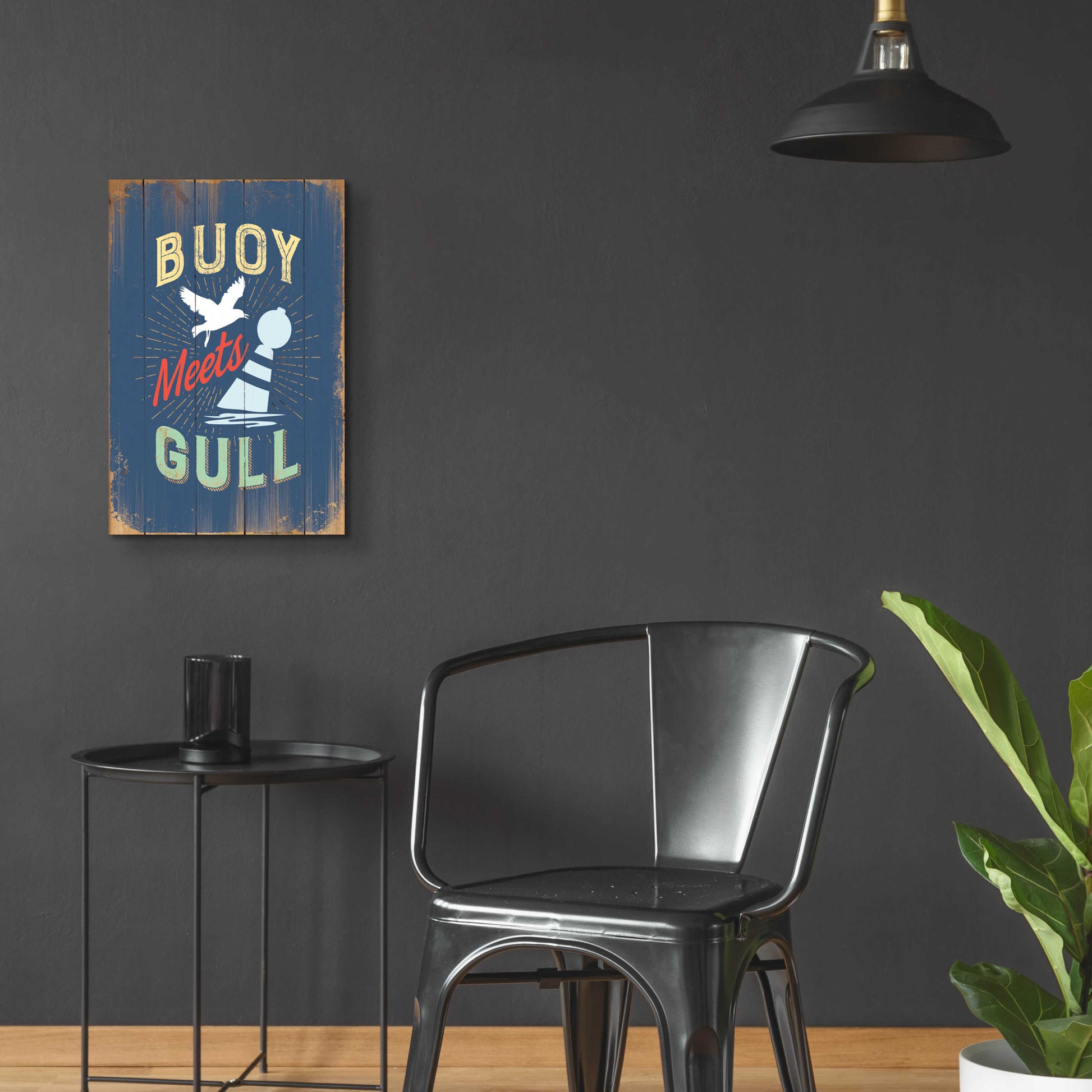 Epic Art 'Buoy Meets Gull In Blue' by JJ Brando, Acrylic Glass Wall Art,16x24